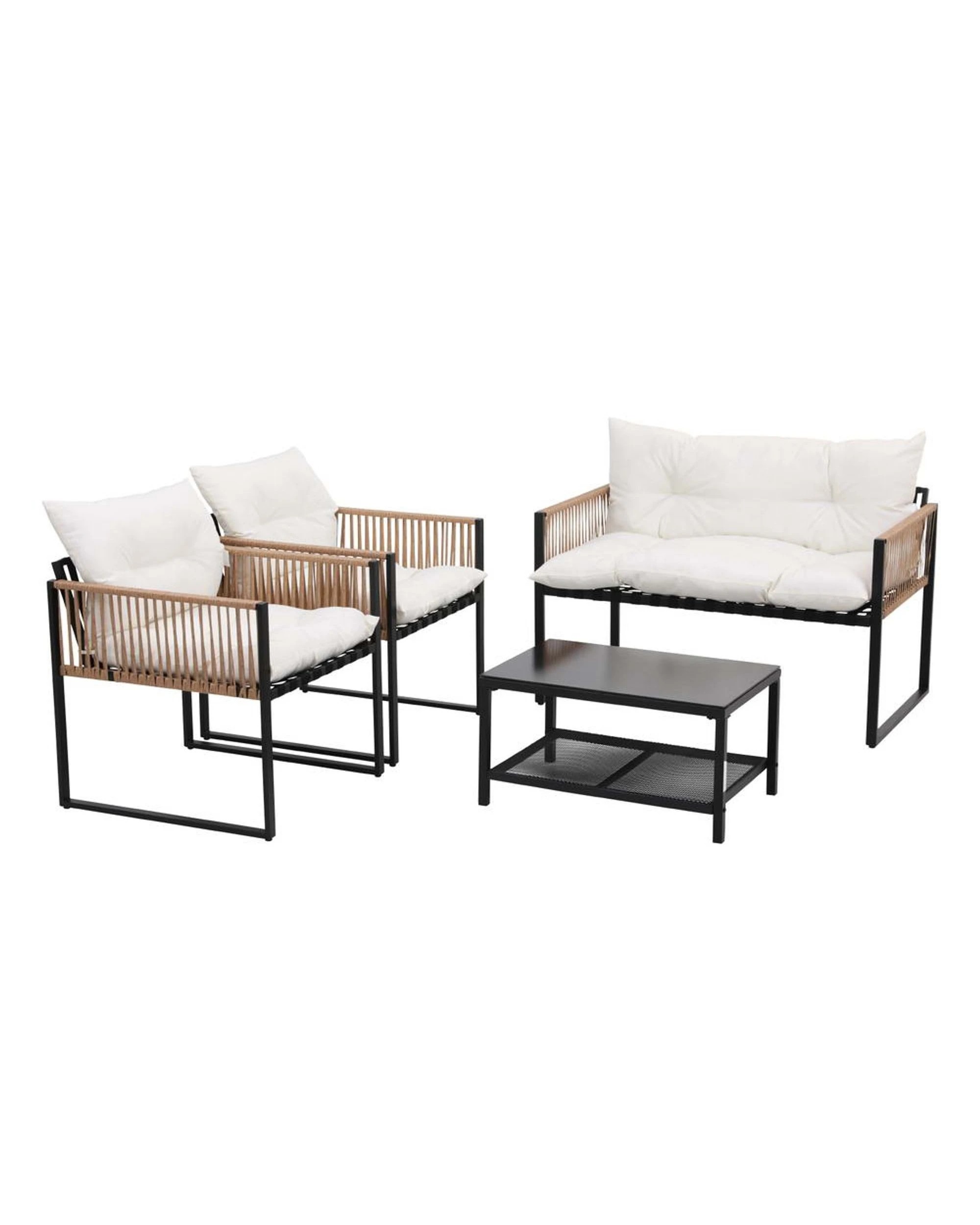 3 Gardeon 4 Seater Outdoor Sofa Set 4pcs Table Chair Set Garden Patio Furniture
 - Black, 3 of 3