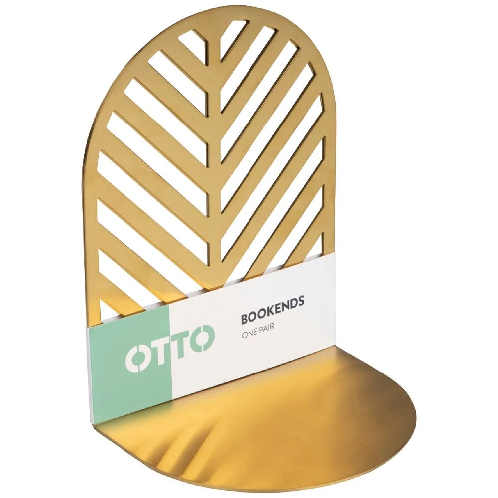 1 Otto Gold Metal Book Ends 2 Pack, 1 of 3