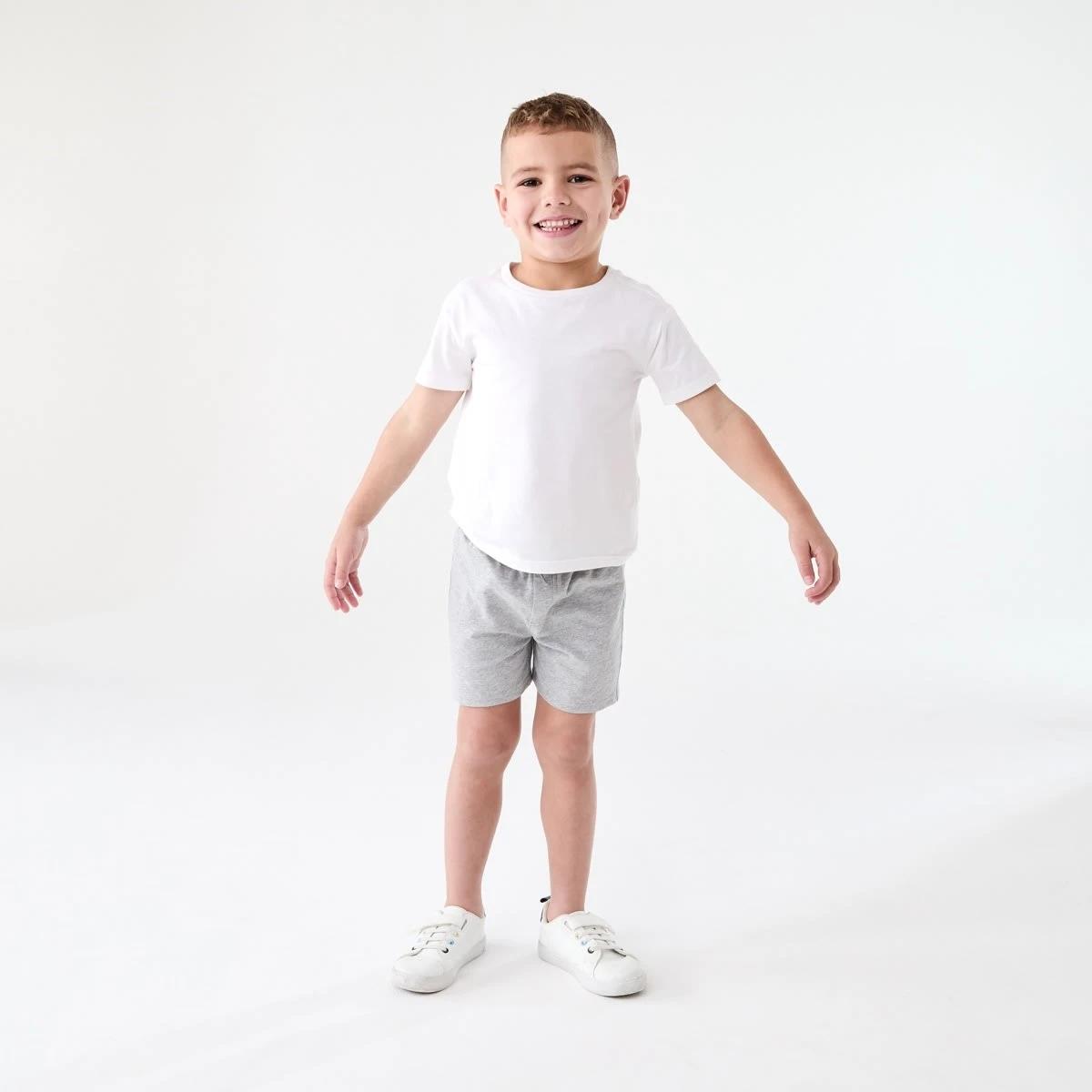 4 Cotton Knit Shorts LIGHT GREY MARLE, 4 of 5