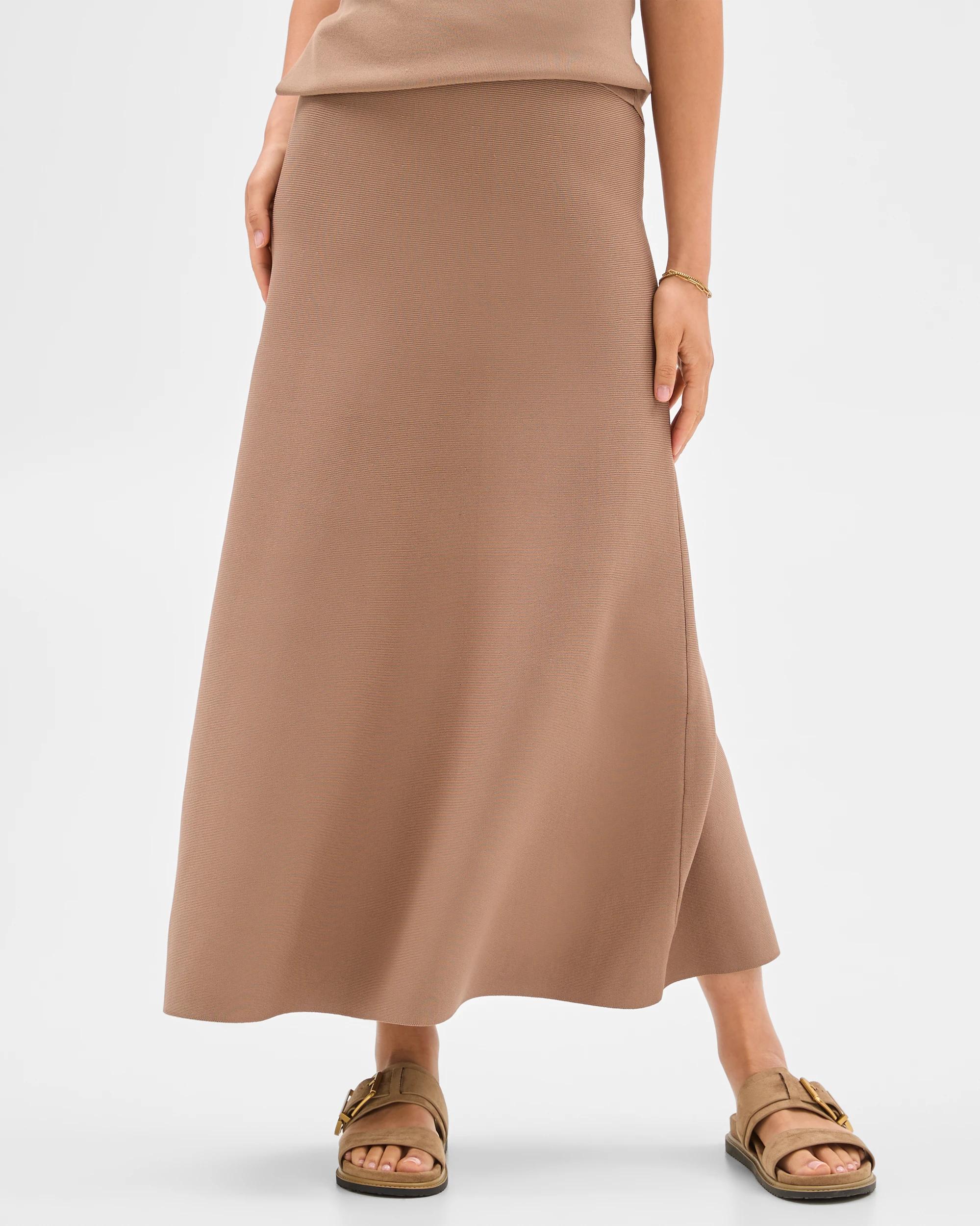 6 Crepe Knit Midi Skirt - Preview MOCHA, 6 of 6