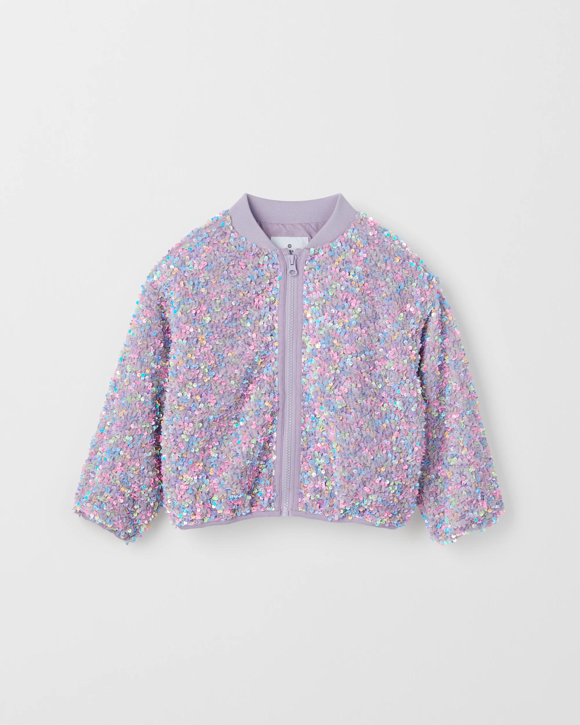 1 Target Kids Sequin Long Sleeve Bomber Jacket RAINBOW, 1 of 1