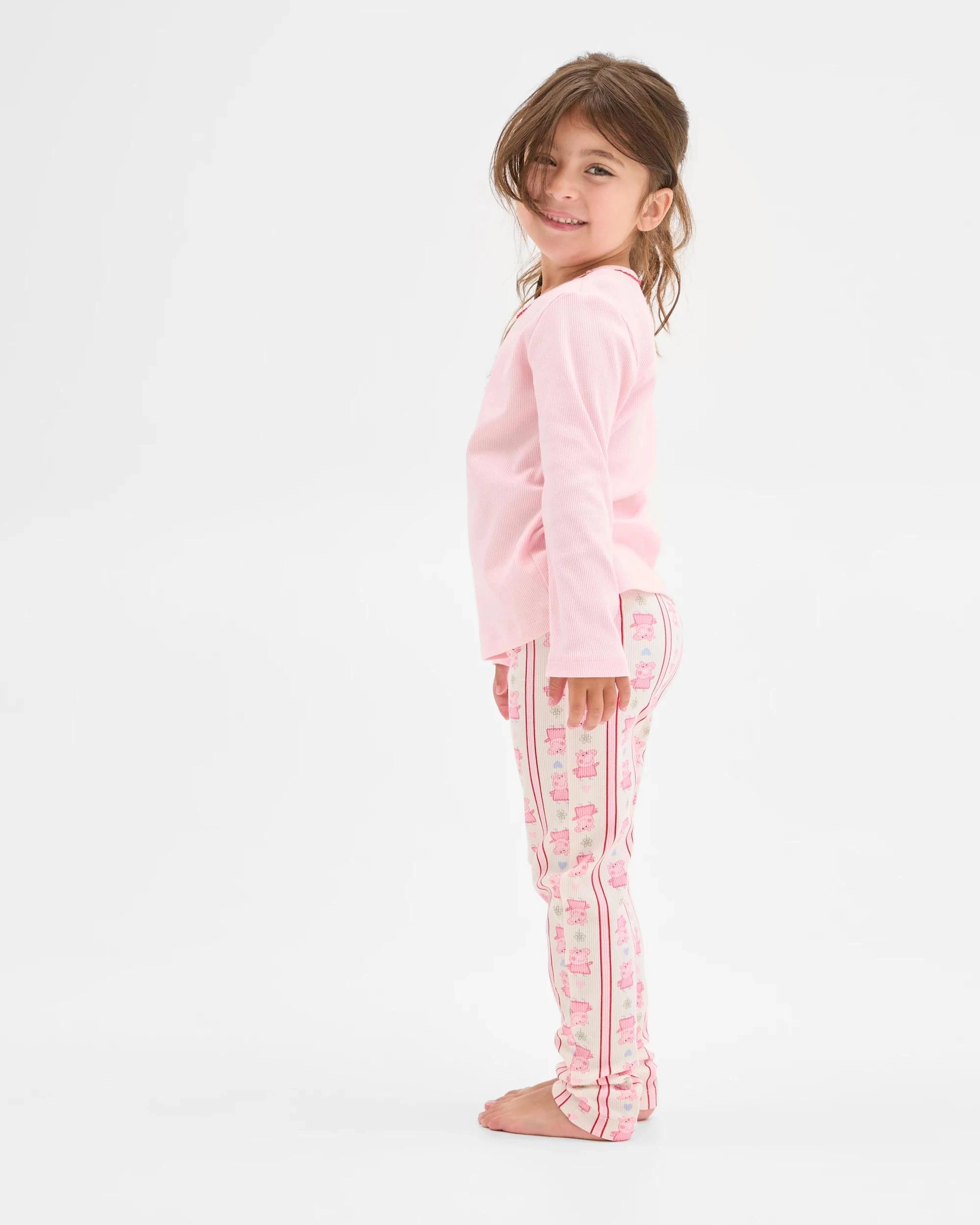 3 Peppa Pig Australian Cotton Younger Girls Rib Pyjama Set PEPPA, 3 of 8