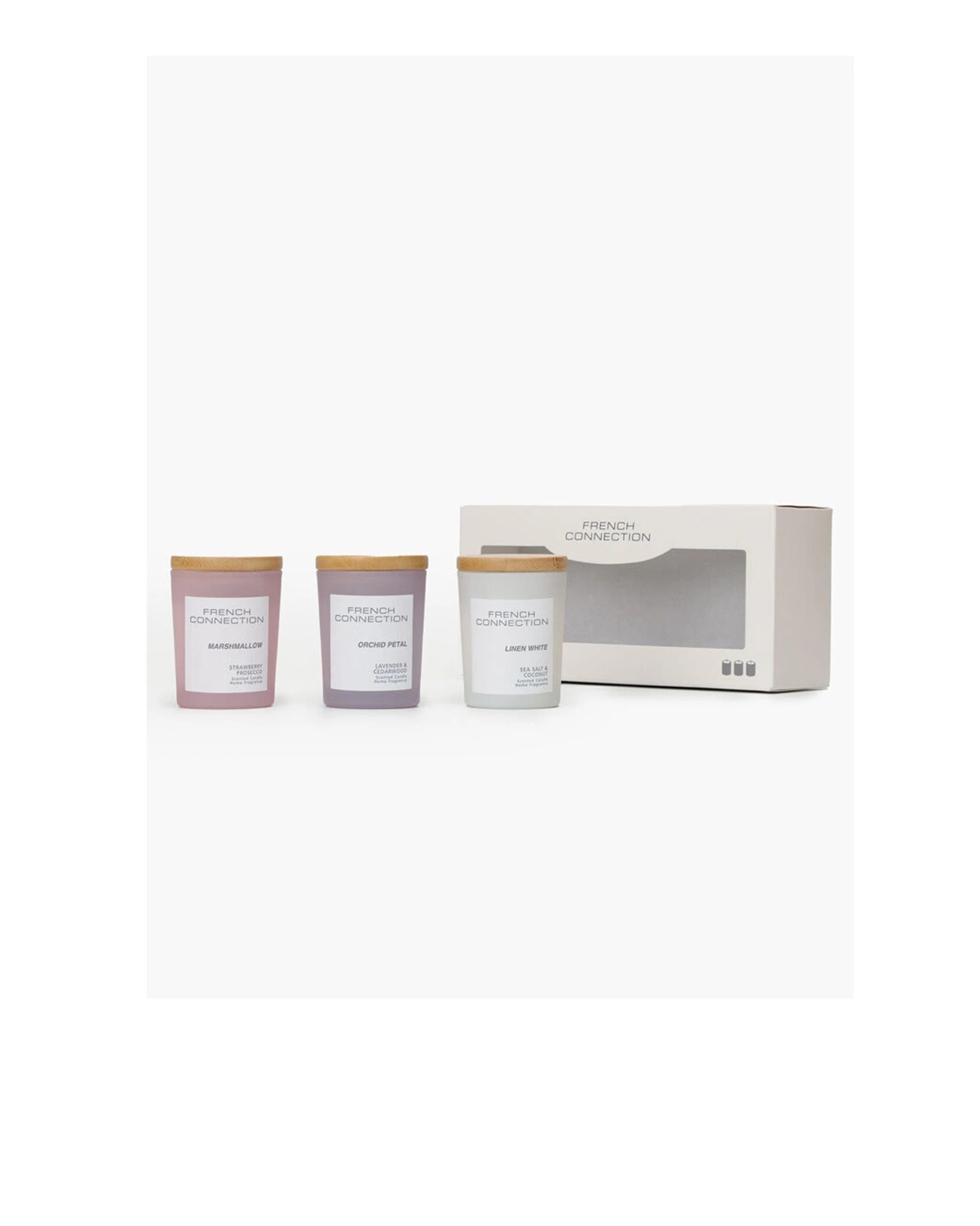 2 French Connection 3pc Orchid Petal, Linen, and Marshmallow Candle Set 50g - Multi, 2 of 4