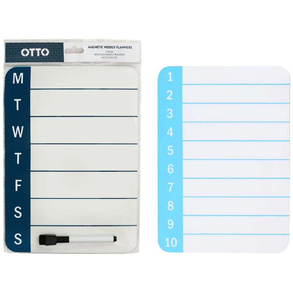 1 Otto A4 Magnetic Dry Erase Weekly Planner & To Do List 2 Pack, 1 of 4
