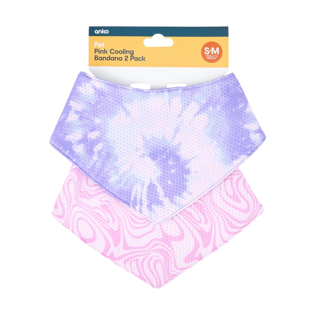 1 2 Pack Pet Cooling Bandana - Small to Medium, Pink, 1 of 6