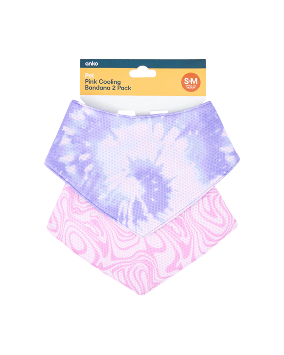 2 Pack Pet Cooling Bandana - Small to Medium, Pink