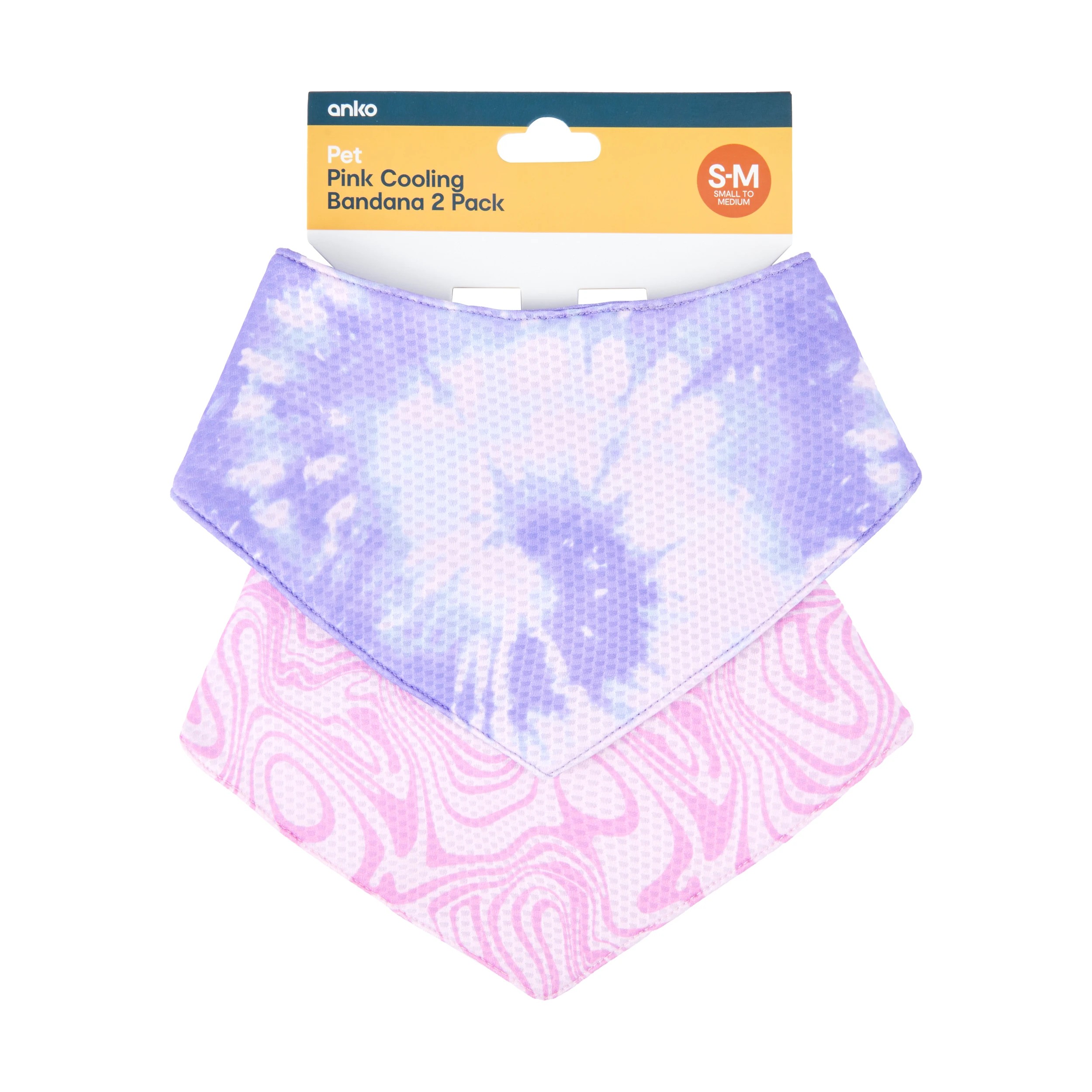 1 2 Pack Pet Cooling Bandana - Small to Medium, Pink, 1 of 6