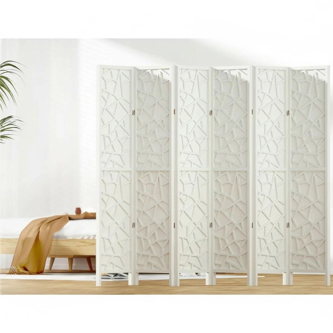 4 Artiss 6 Panel Room Divider Screen 244x170cm Clover - White, 4 of 7