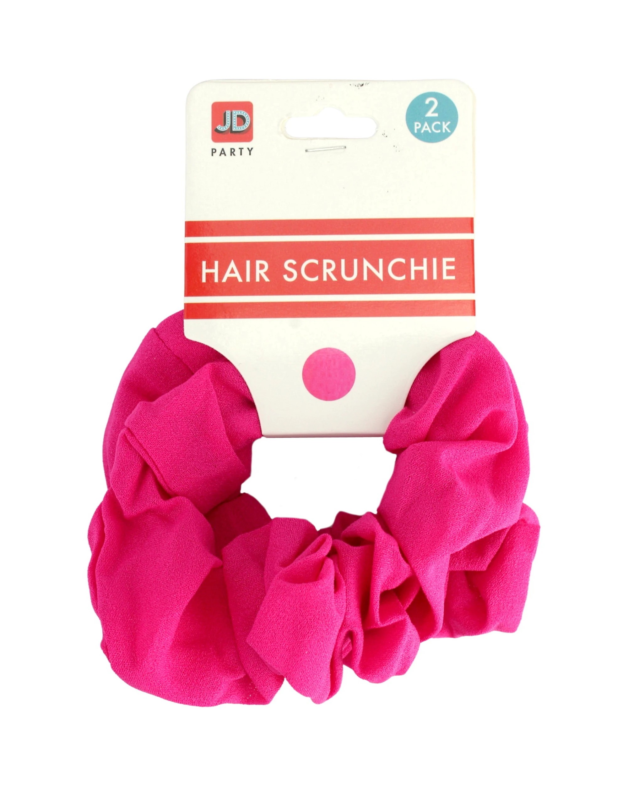 1 Partyrama Hot Pink Hair Scrunchies Pack of 2 - Neon Pink, 1 of 1
