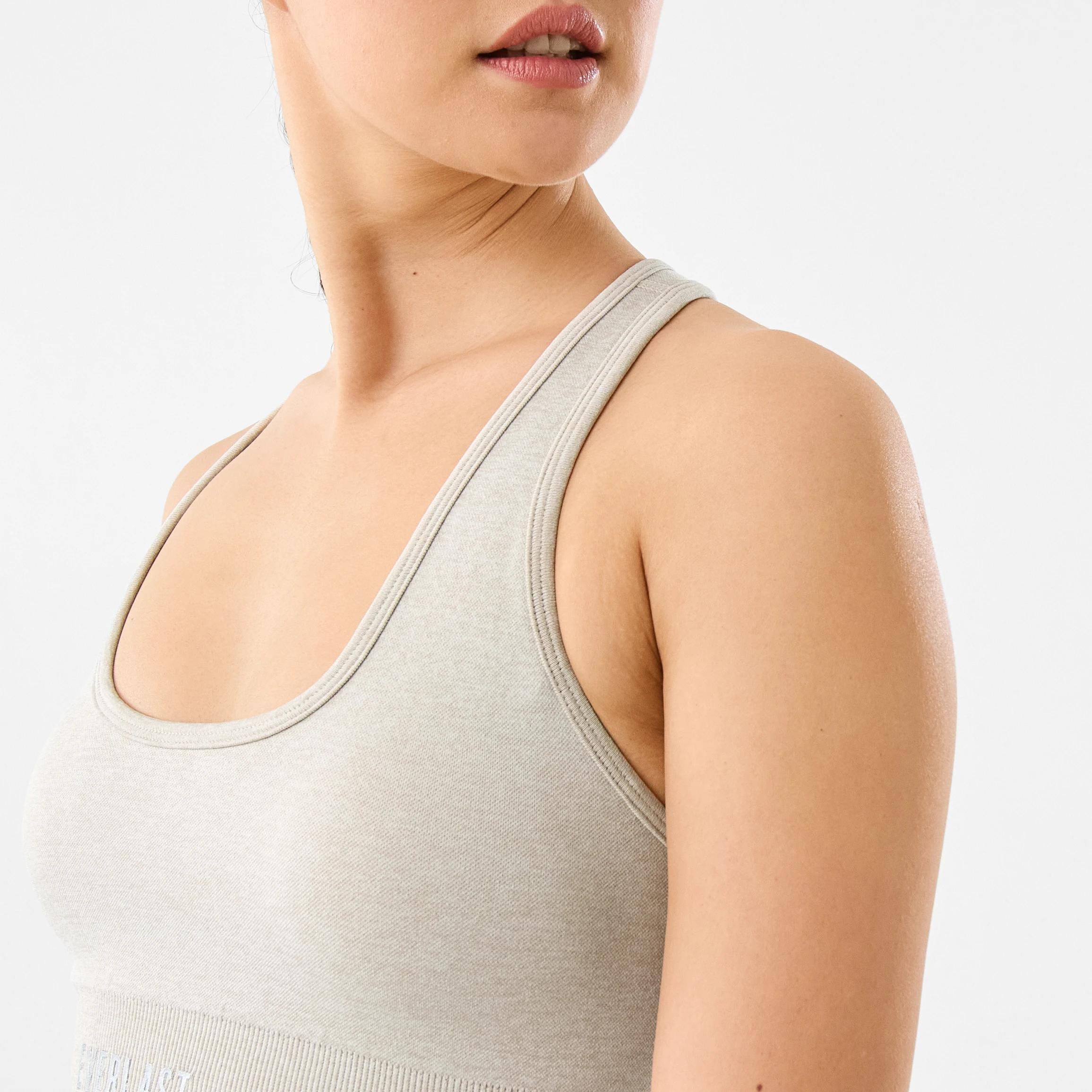 6 Everlast Womens Scoop Neck Seamfree Crop Top EVERLAST SIMPLE LOGO OAT MARLE, 6 of 9