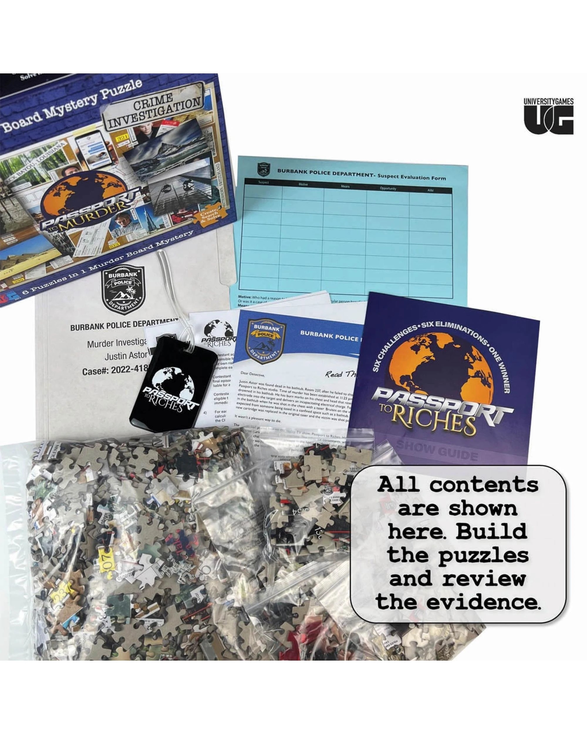 5 Murder Mystery Party Case File Passport to Murder 1000 Piece Jigsaw Puzzle, 5 of 8