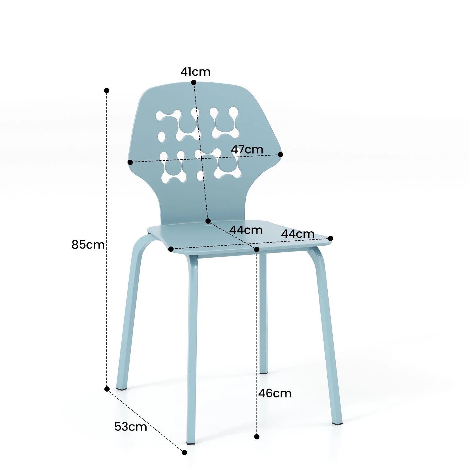 4 Costway 4x Metal Dining Chairs Kitchen Guest Chair w/Metal Legs, 4 of 4