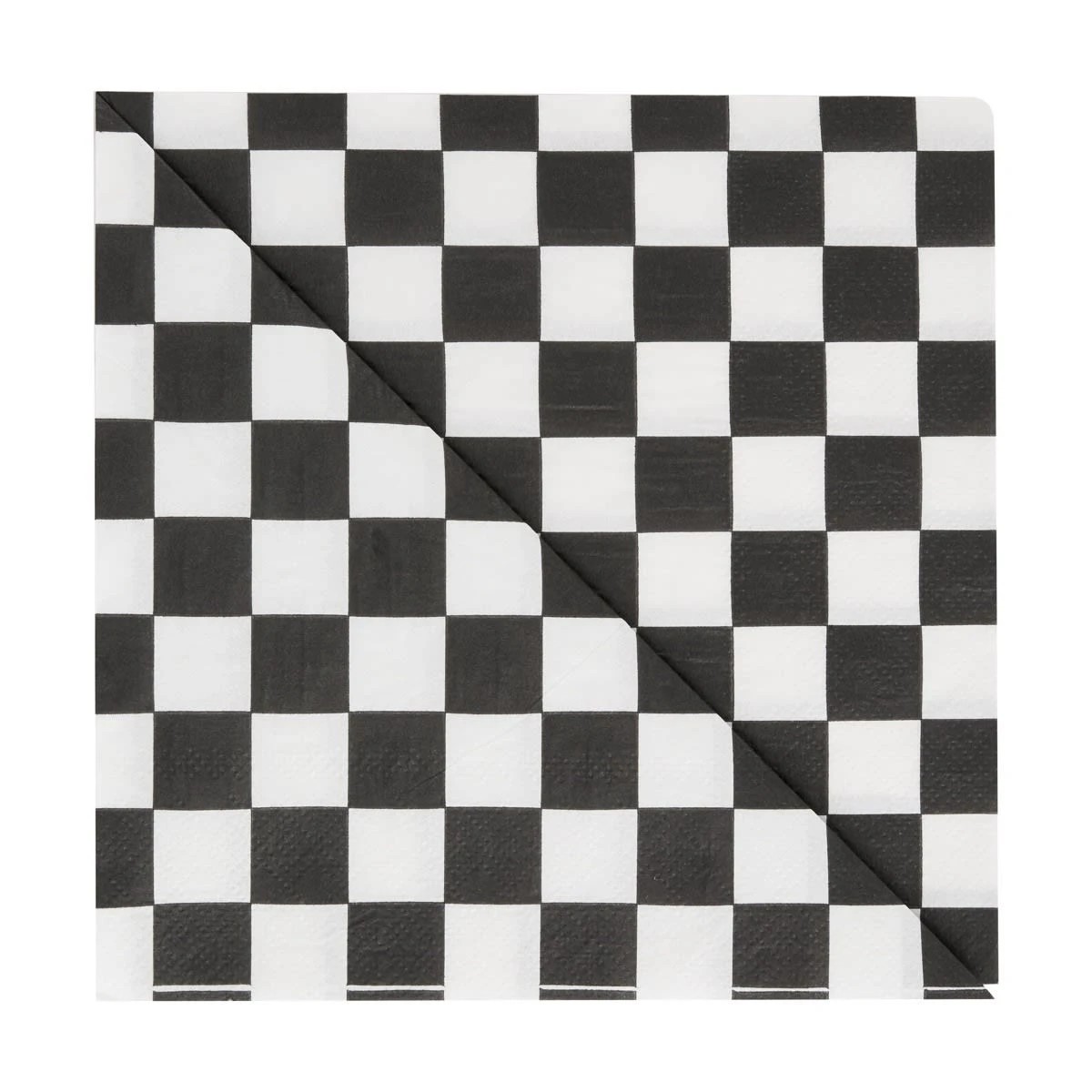 3 20 Piece Black and White Checkered Paper Napkins, 3 of 4