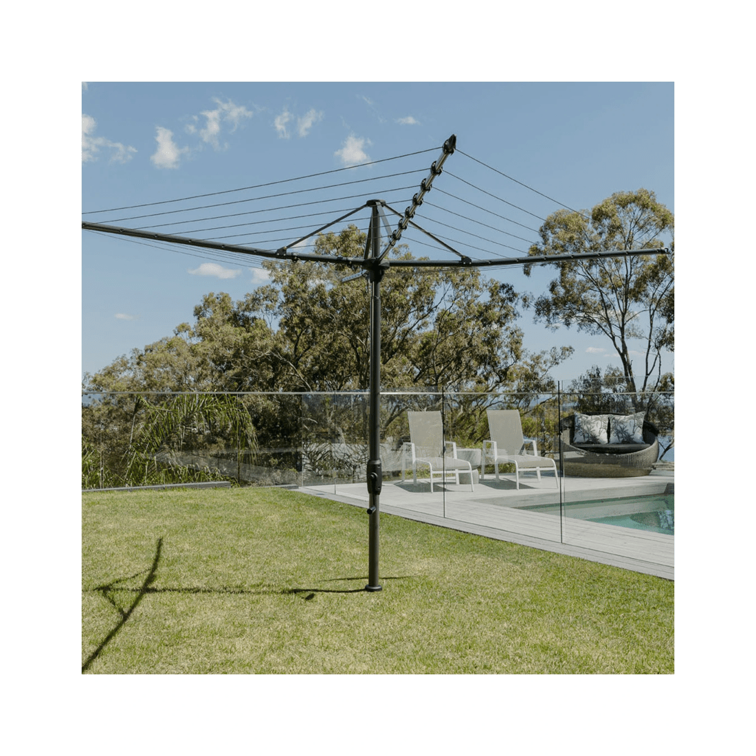 5 Hills 7 Line Rotary Galv Steel Clothesline Outdoor 48m Drying Space Monument
 - Natural, 5 of 5