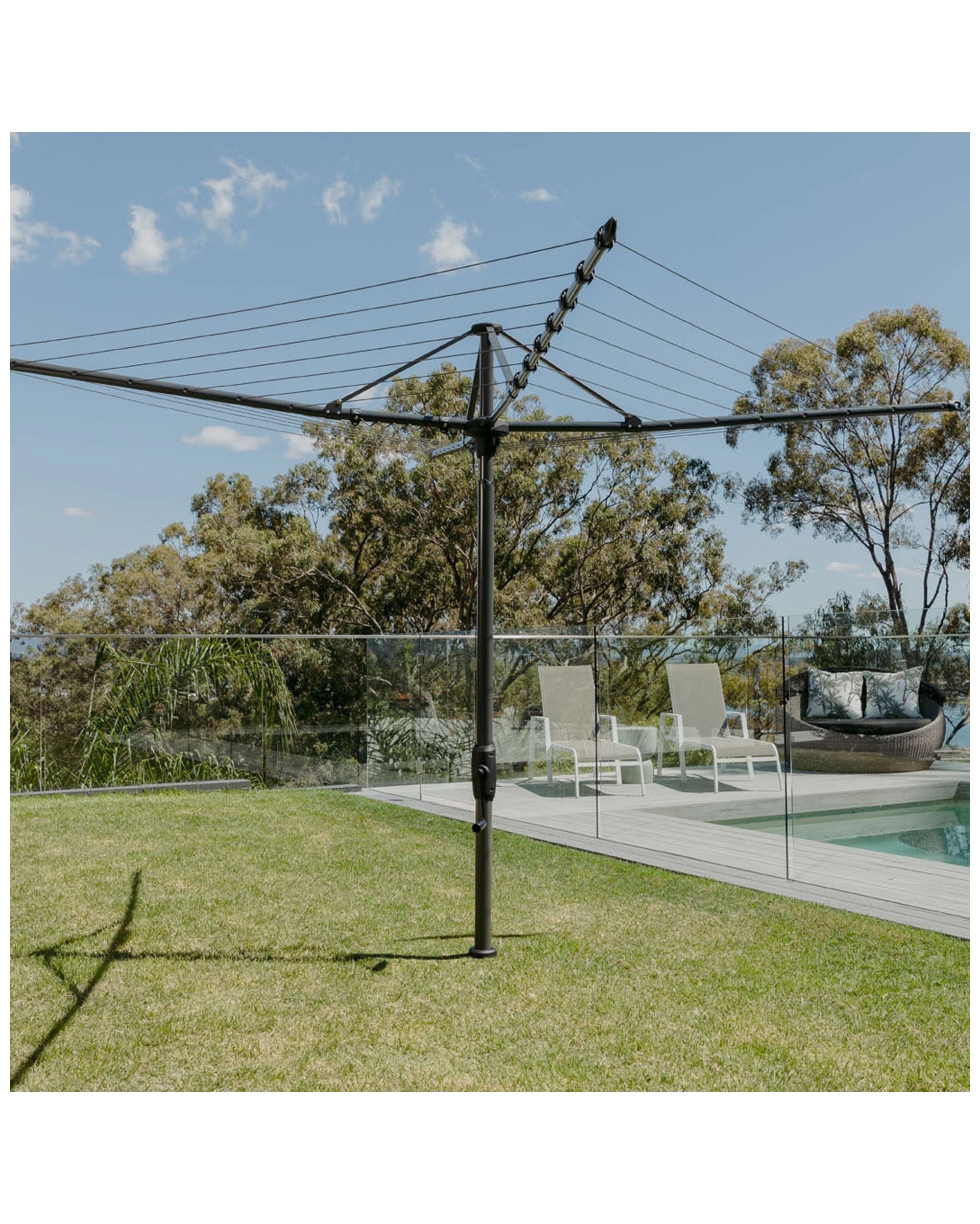 5 Hills 7 Line Rotary Galv Steel Clothesline Outdoor 48m Drying Space Monument
 - Natural, 5 of 5
