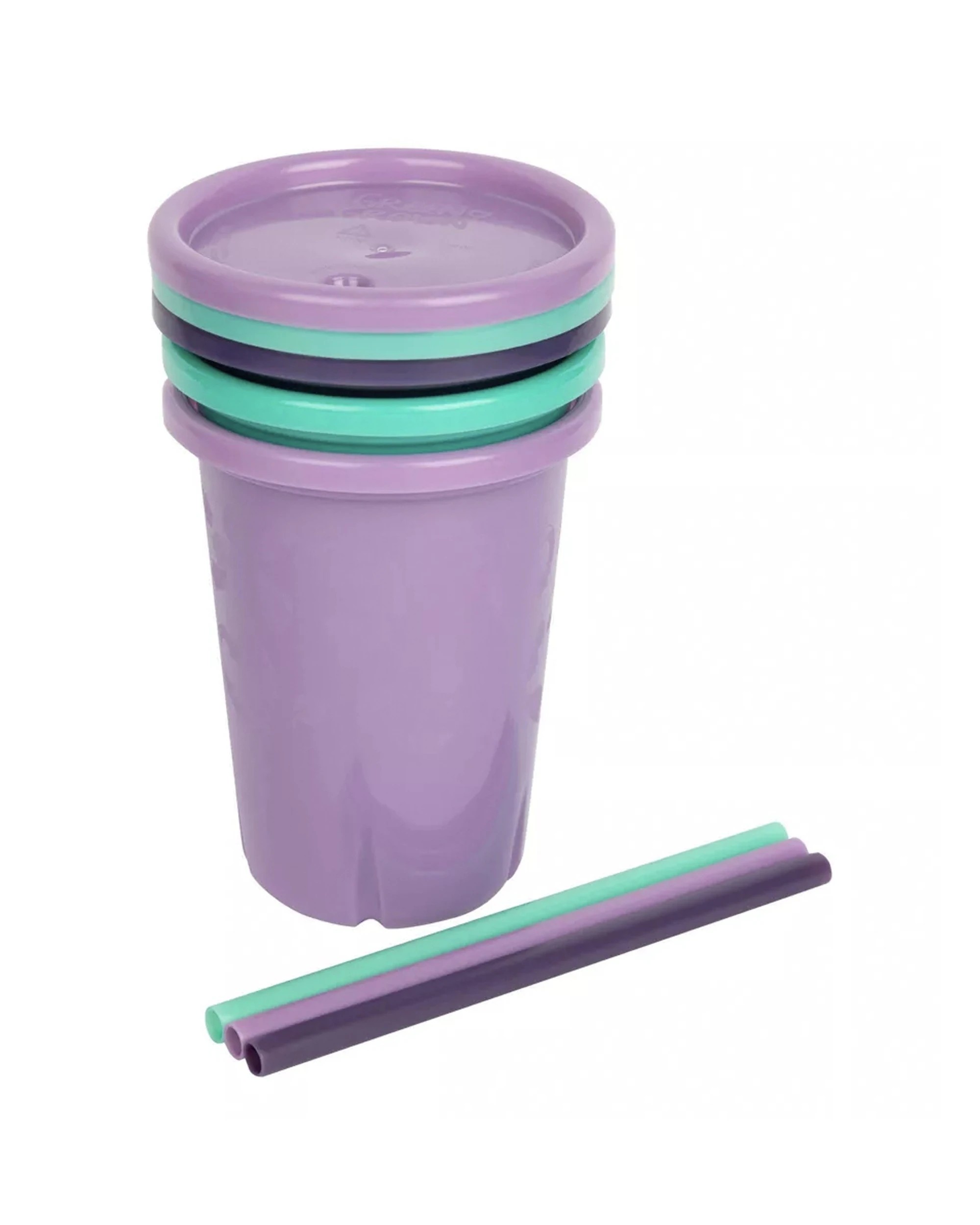 4 Green Grown 2x 3pc Straw Cups Nursery Kids Drinking Sippy Cups 296ml - Multi, 4 of 7