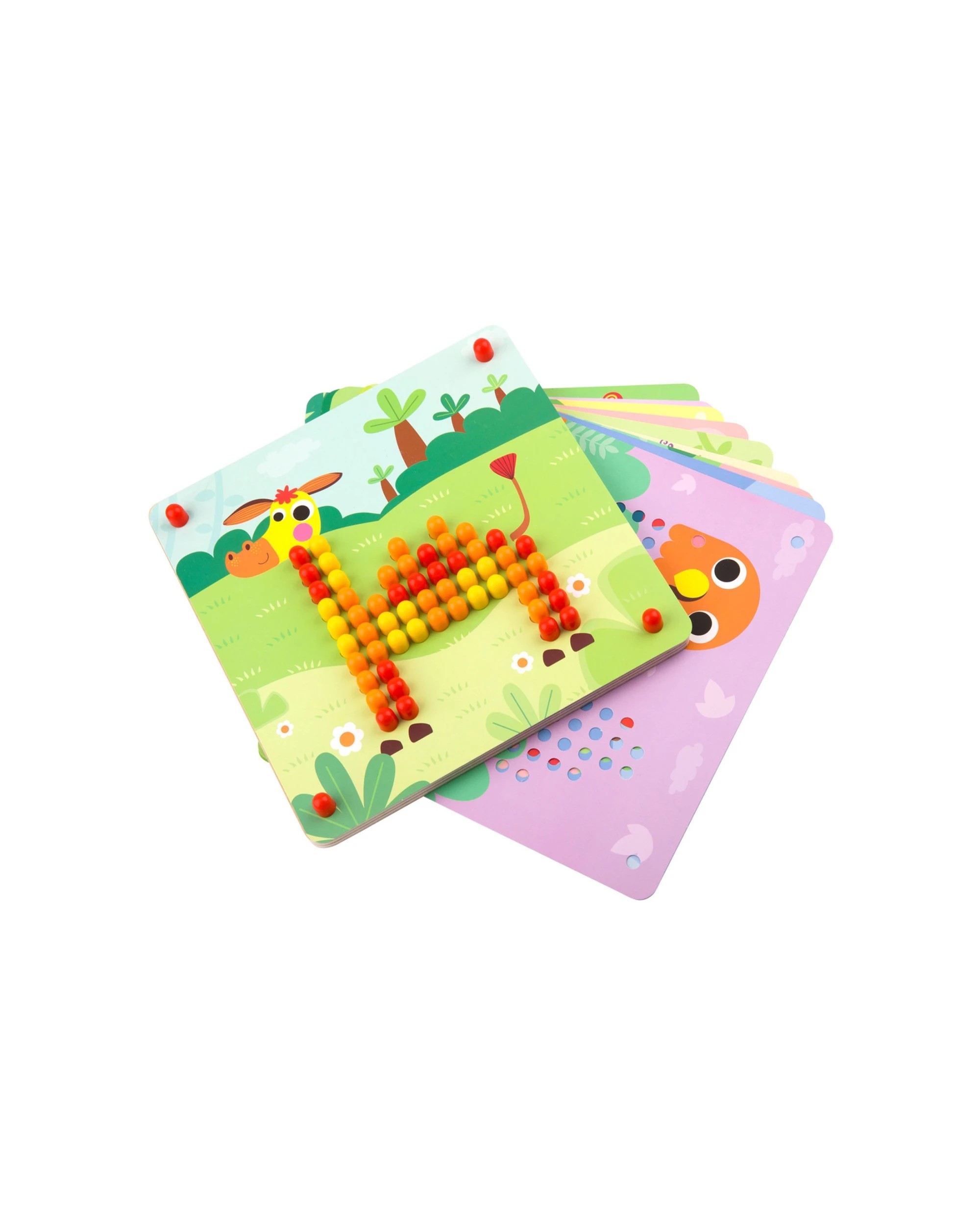 4 Tooky Toy 222pc Wooden Pattern Pegs Educational Board Game Kids 3+. - Multi, 4 of 6