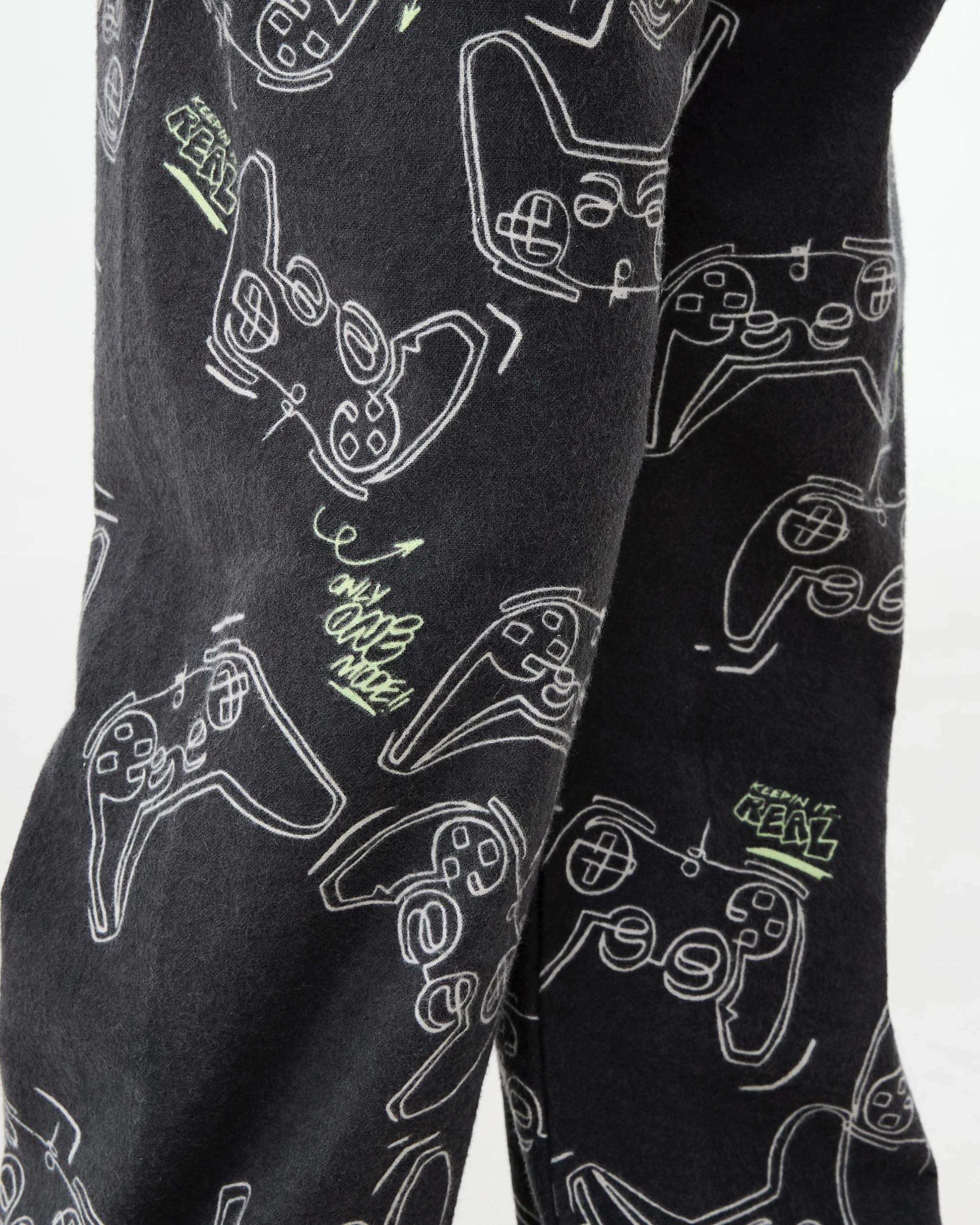 6 Flannel Pyjama Set Gry Contl, 6 of 6