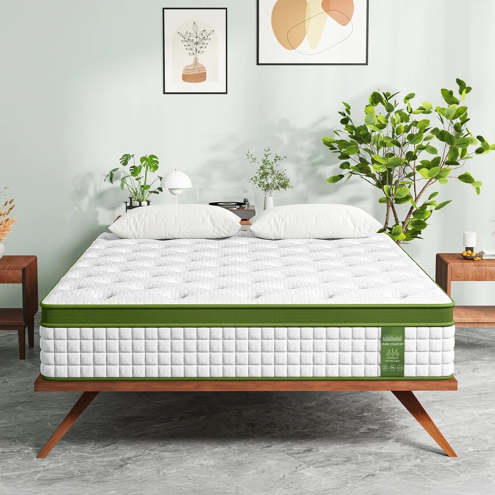 4 BedStory Queen Mattress 34cm Medium  Hybrid Mattress for Pressure Relief Motion Isolation - Queen Bed - White, 4 of 10