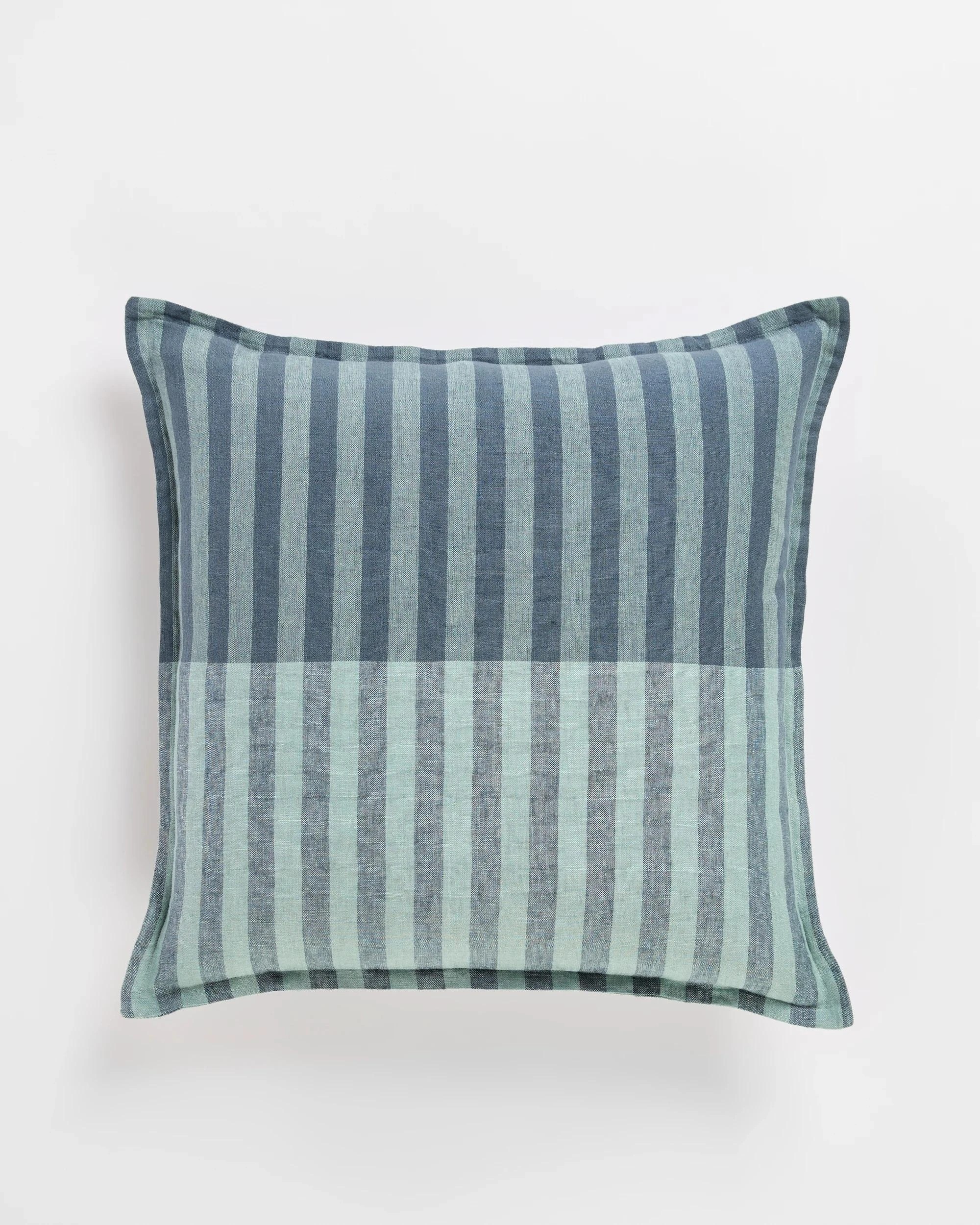 2 Target Two Tone Stripe Linen Stripe Cushion - Stormy Sea - Green, 2 of 3