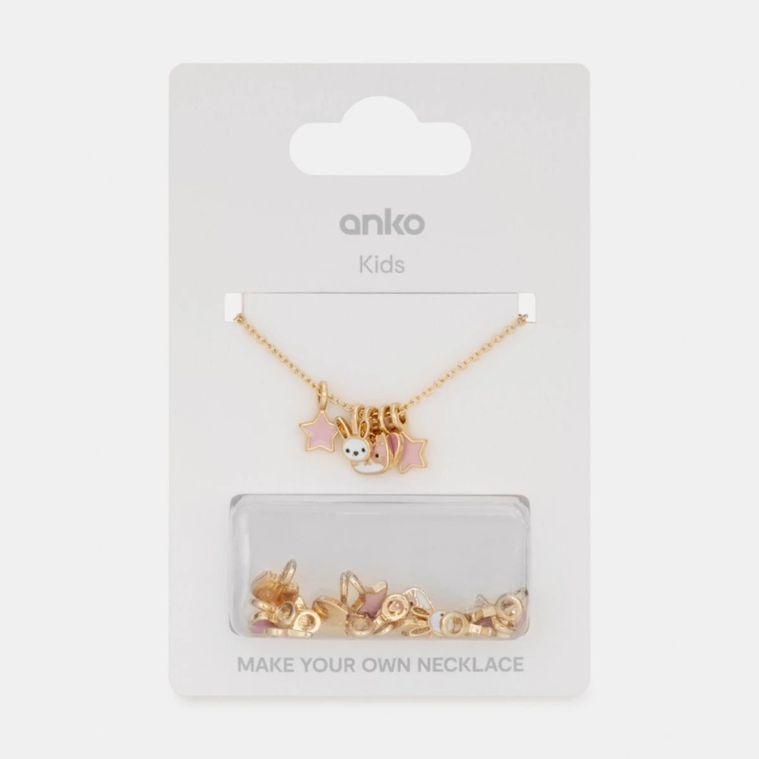 4 Cat & Bunny Charms Necklace - Pink and Gold Tone, 4 of 4