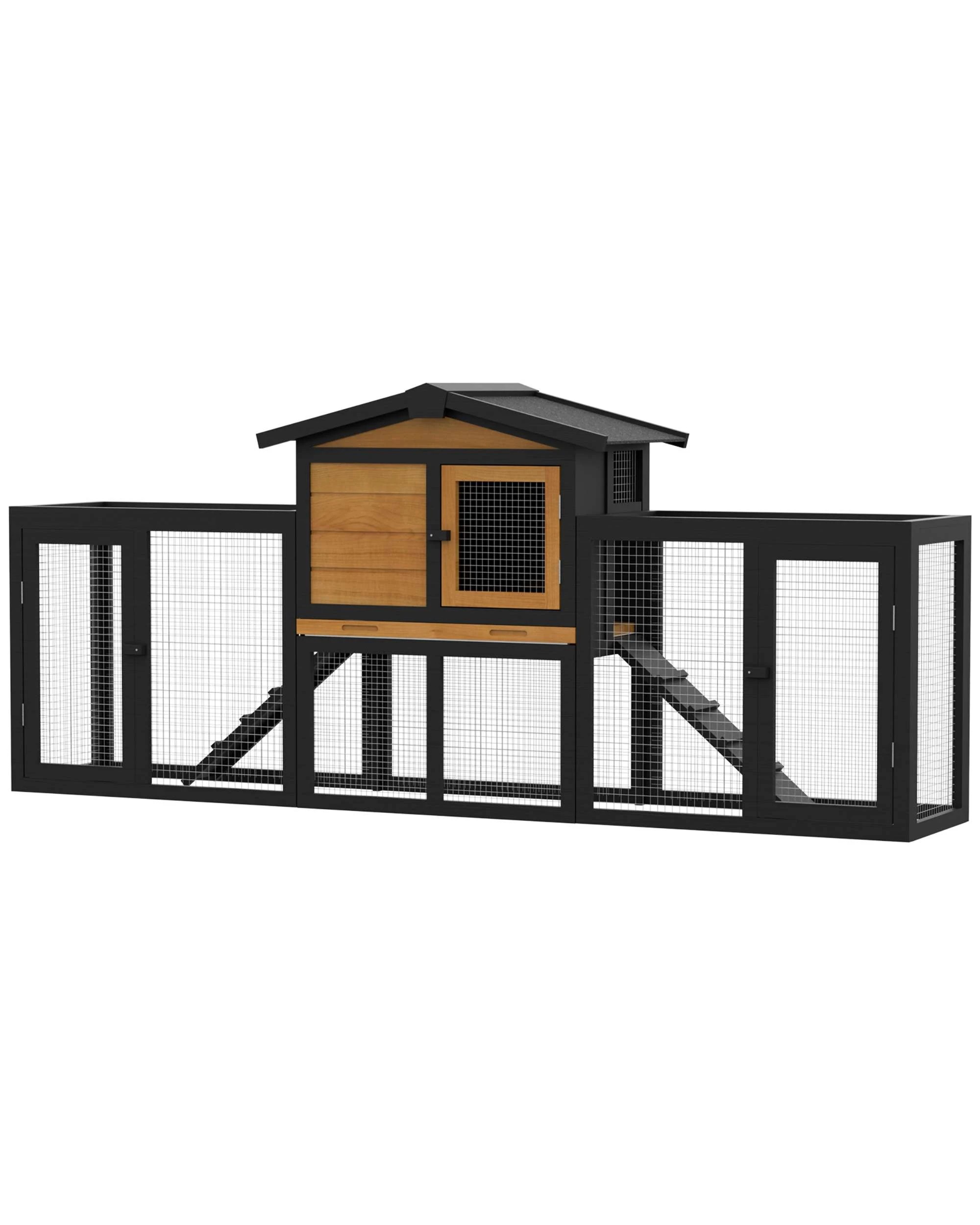 2 Advwin Chicken Coop Rabbit Hutch Extra Large Wooden Run Bunny Cage, 2 of 9