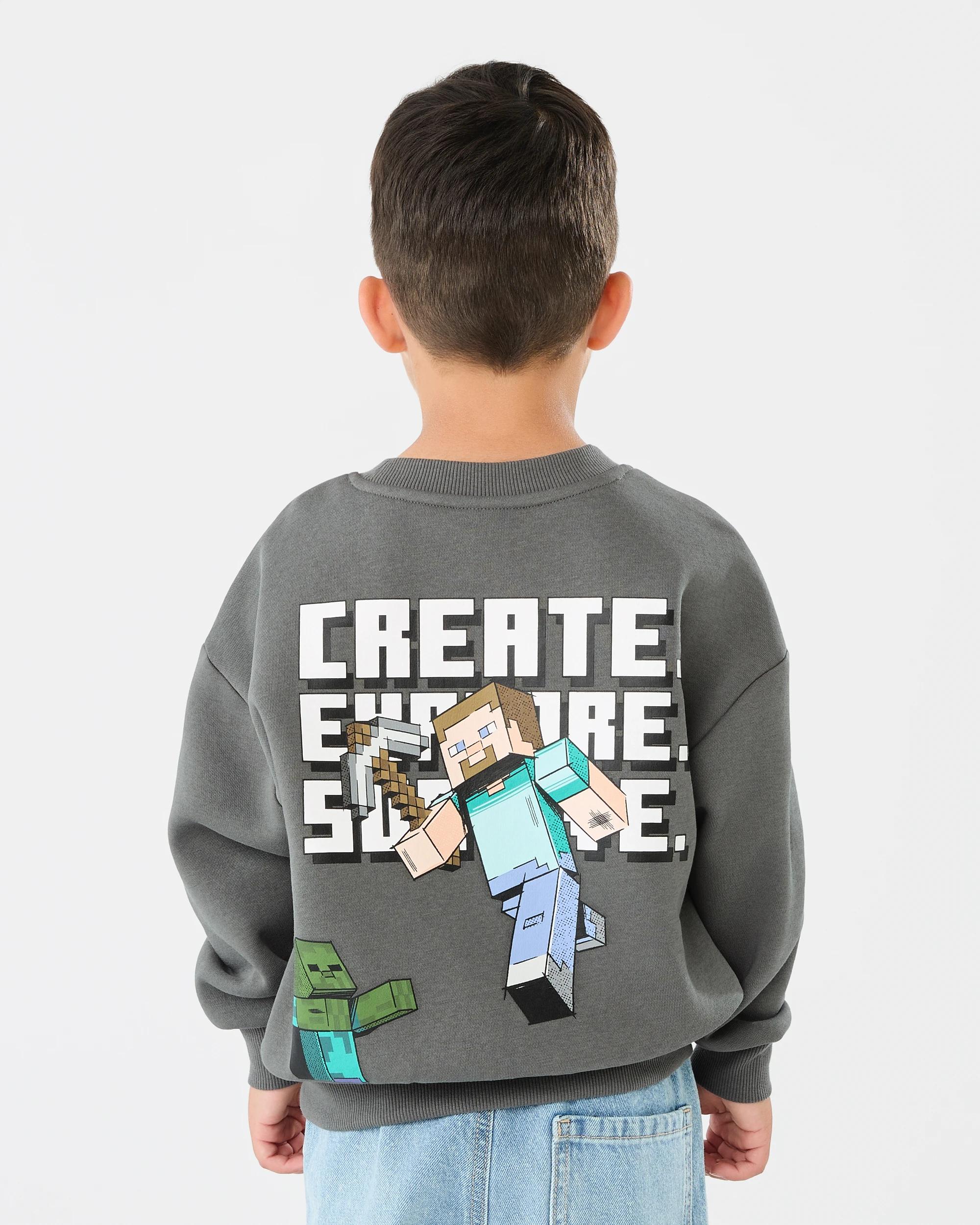 2 Minecraft License Oversized Crew Neck Sweatshirt Minecraft, 2 of 9