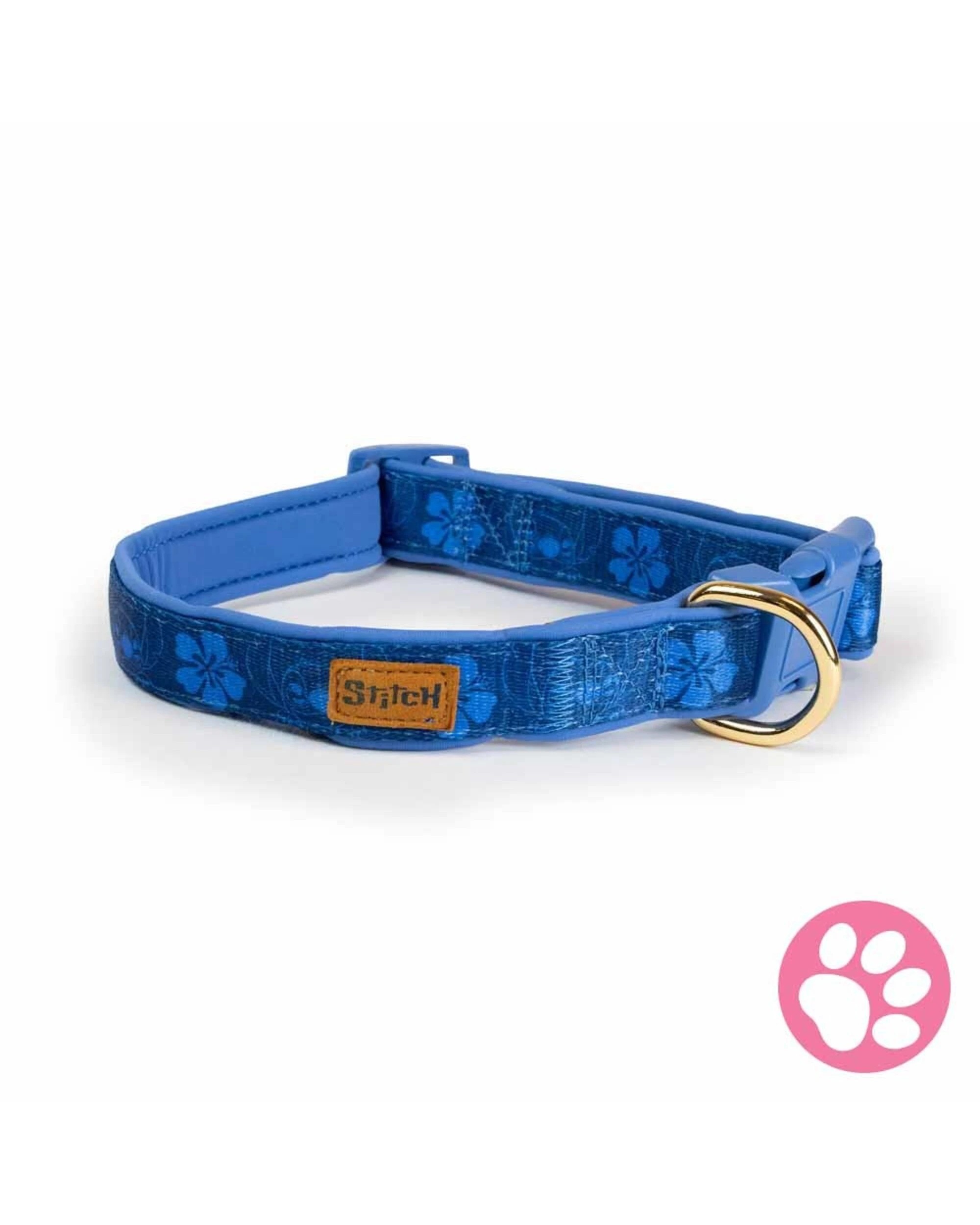 1 Disney - Lilo & Stitch - Stitch Hibiscus Pet Collar -, M - Blue, 1 of 4