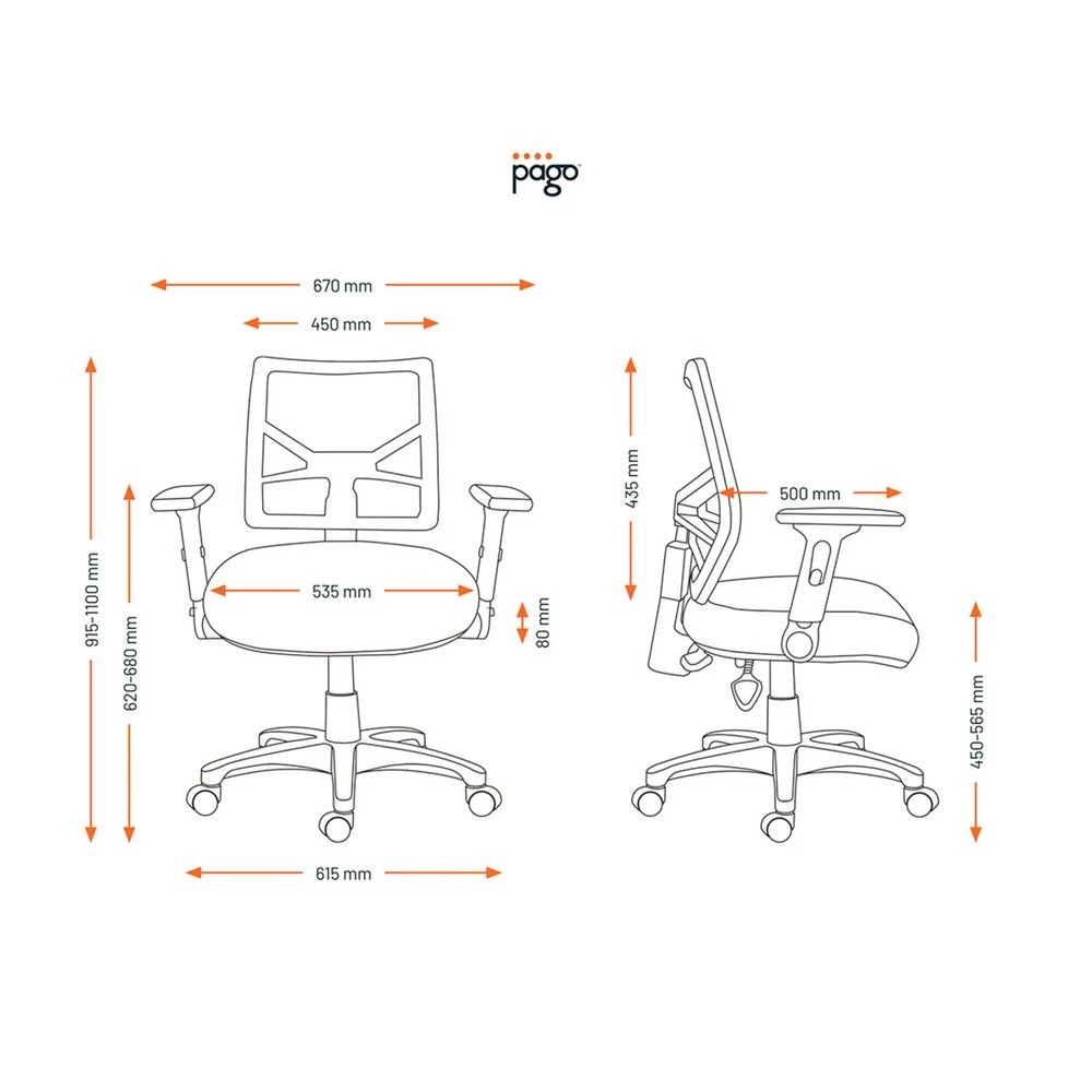 7 Pago Matrix Mesh Deluxe Heavy Duty Chair Arms Black Ergonomic Chairs and Desk Chairs, 7 of 7