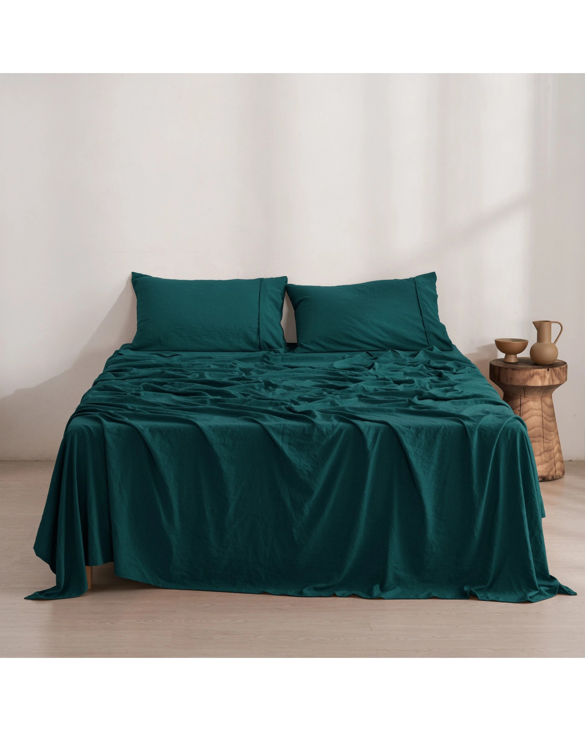 9 Dreamaker Superfine Washed Microfibre Sheet Set - King Single Bed - Teal, 9 of 10