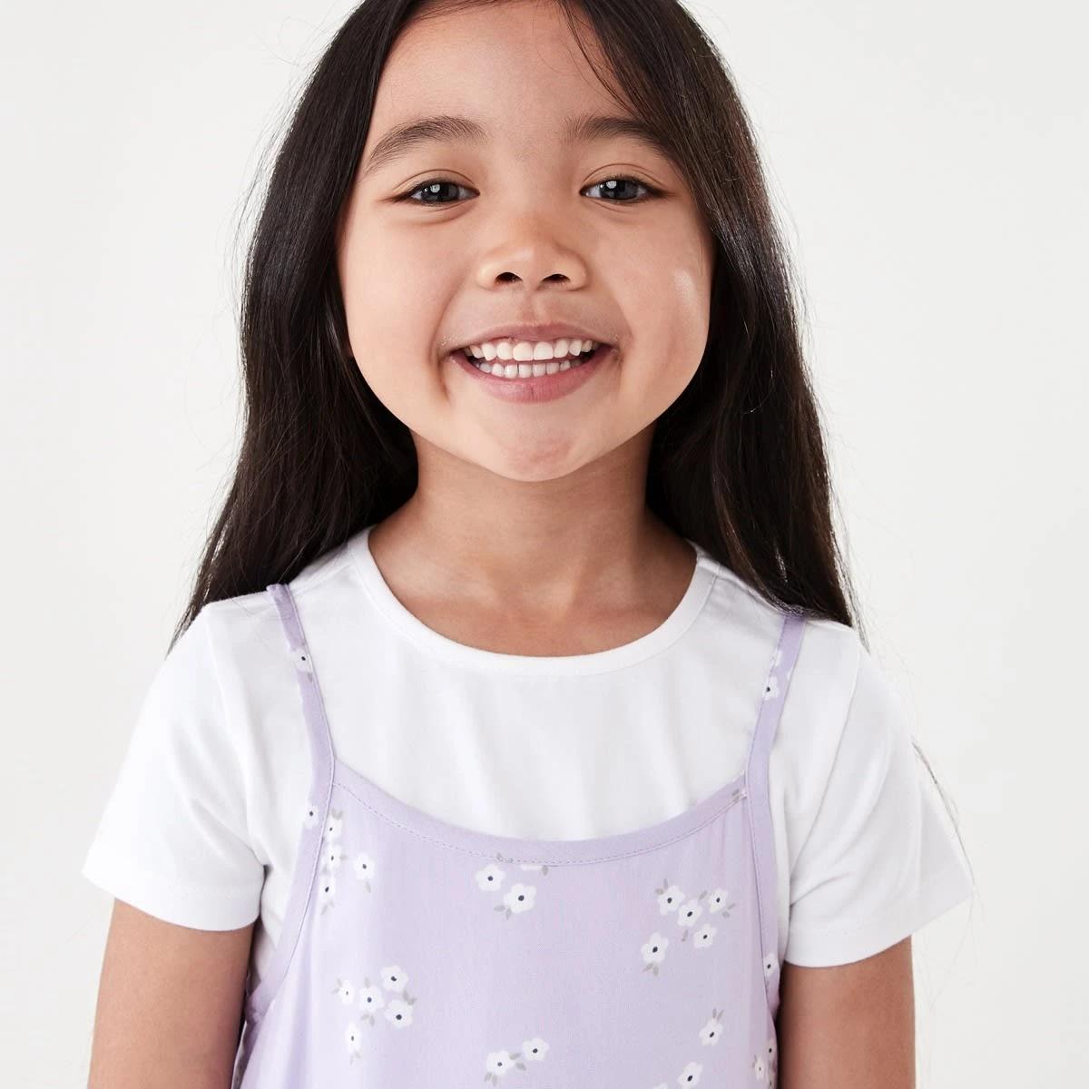3 2 Piece T-shirt and Dress Set Pur Floral, 3 of 7