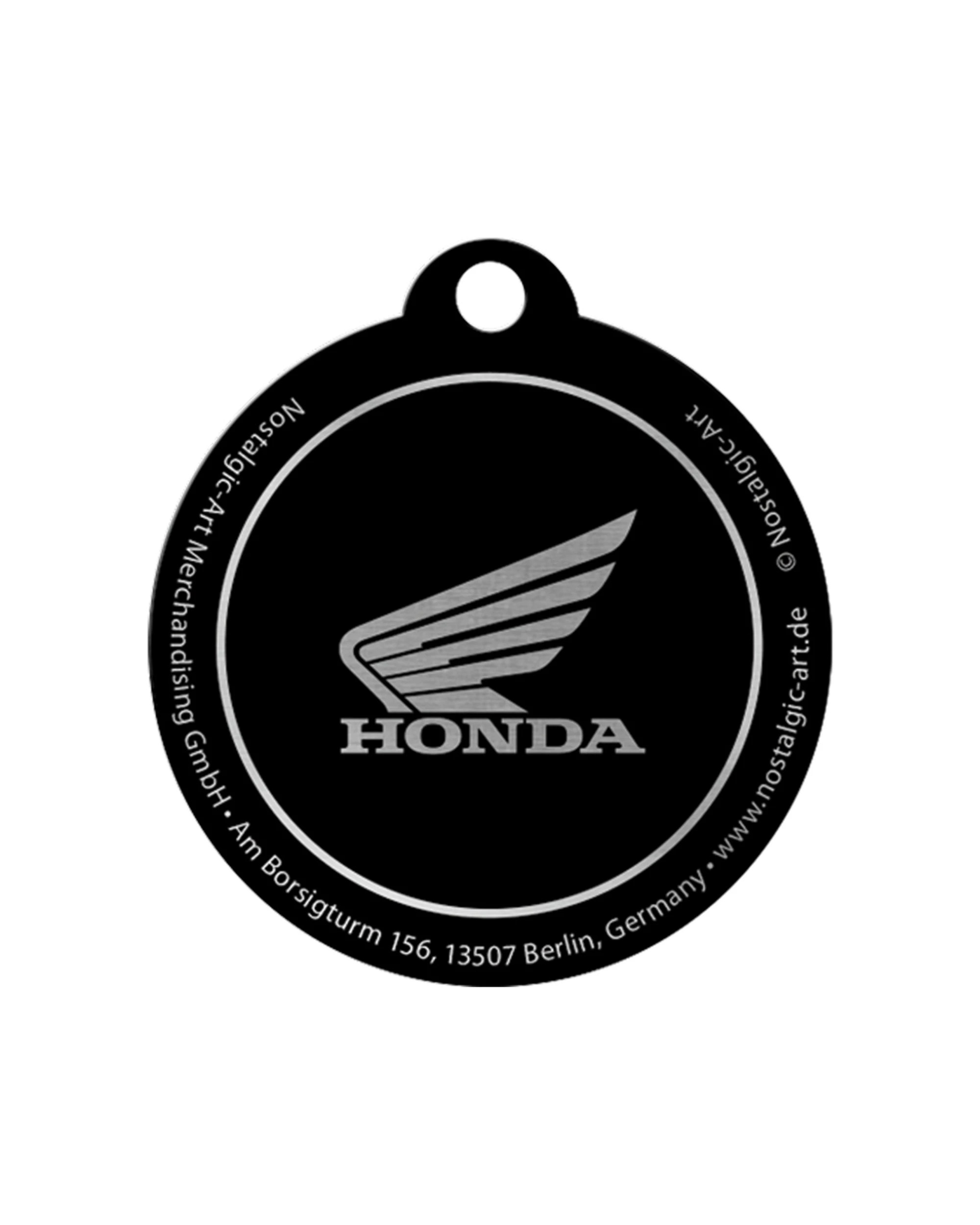 3 Nostalgic Art Stainless Steel Keyring Round Honda Logo Stainless - Red, 3 of 4