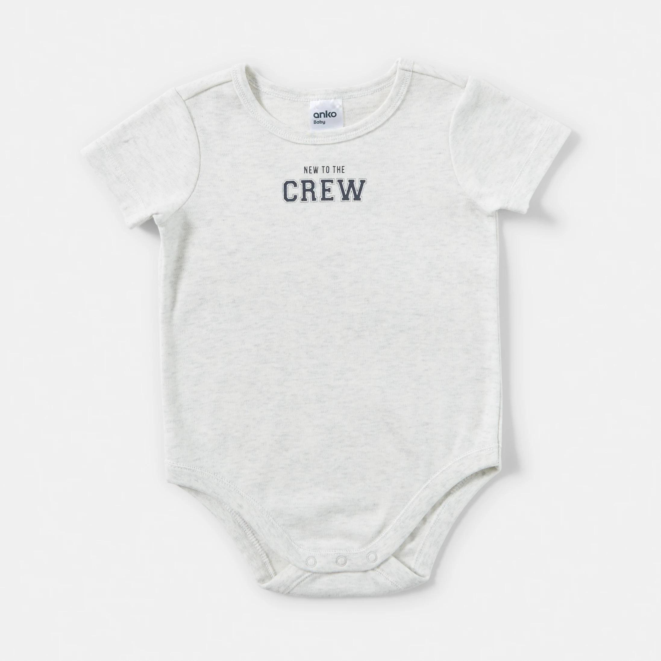 1 Short Sleeve Placement Print Bodysuit NEW TO THE CREW, 1 of 3