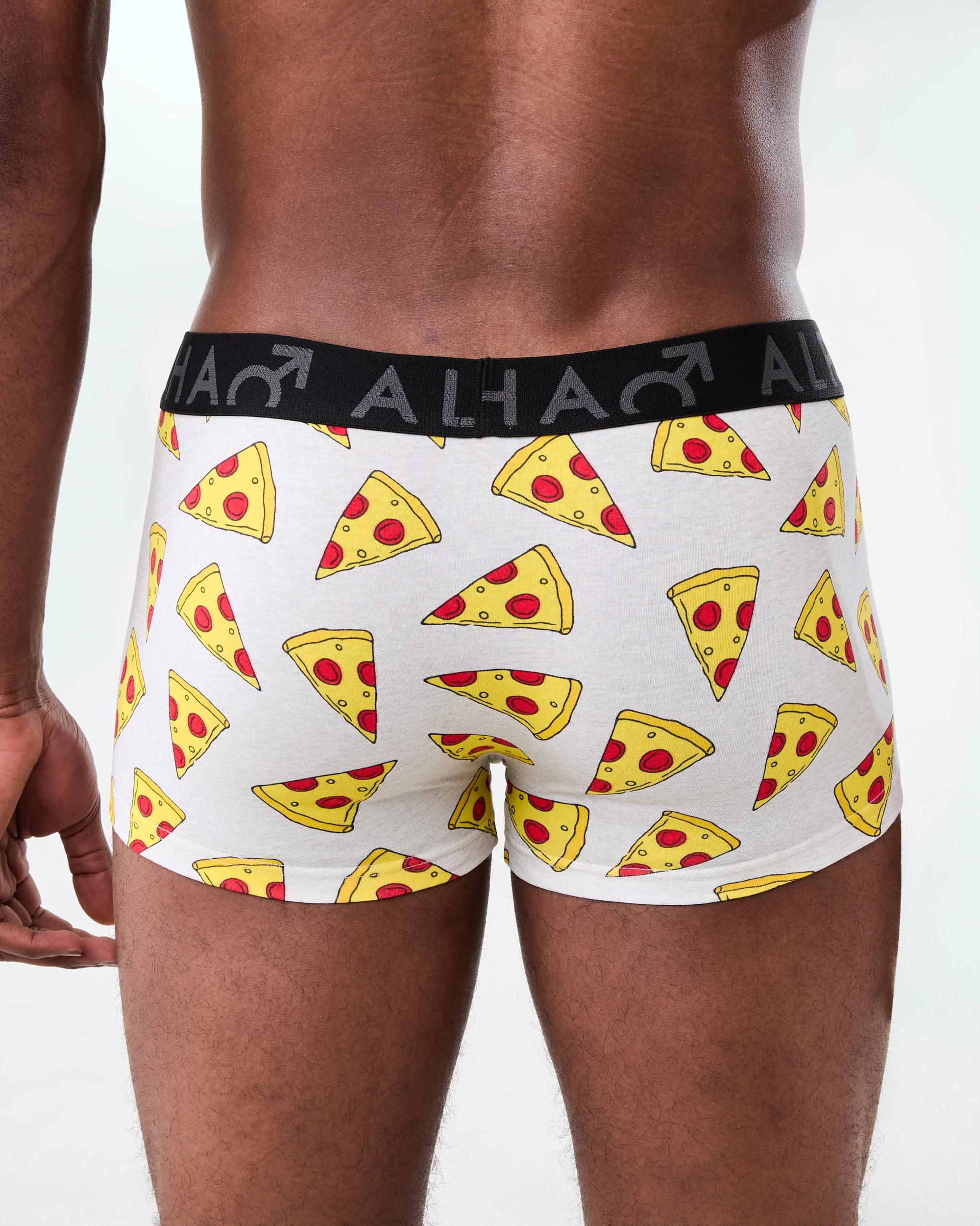 6 3 Pack Print Plain Trunks Gry Pizza, 6 of 8