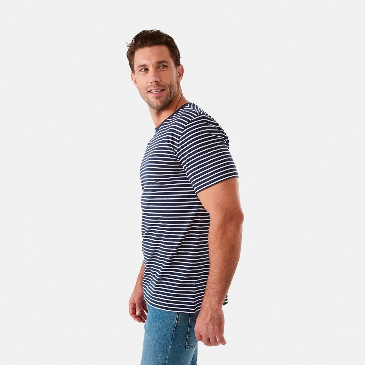 2 Australian Grown Cotton Stripe T-Shirt Nvy Strp, 2 of 6