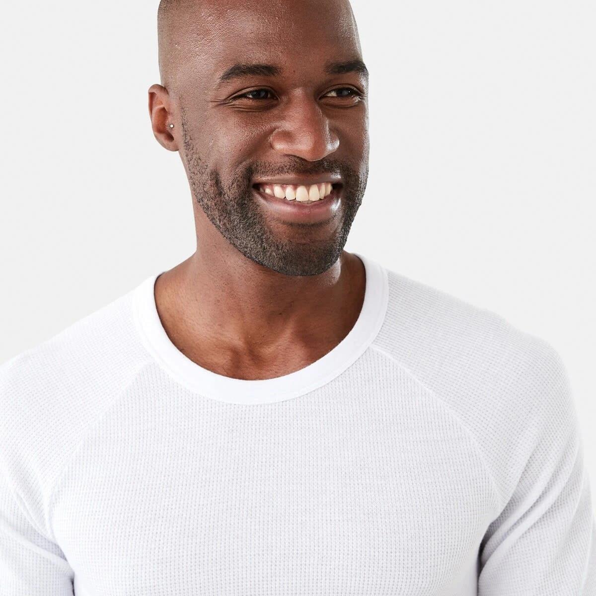 4 Short Sleeve Mini Waffle Thermal Top White, 4 of 5