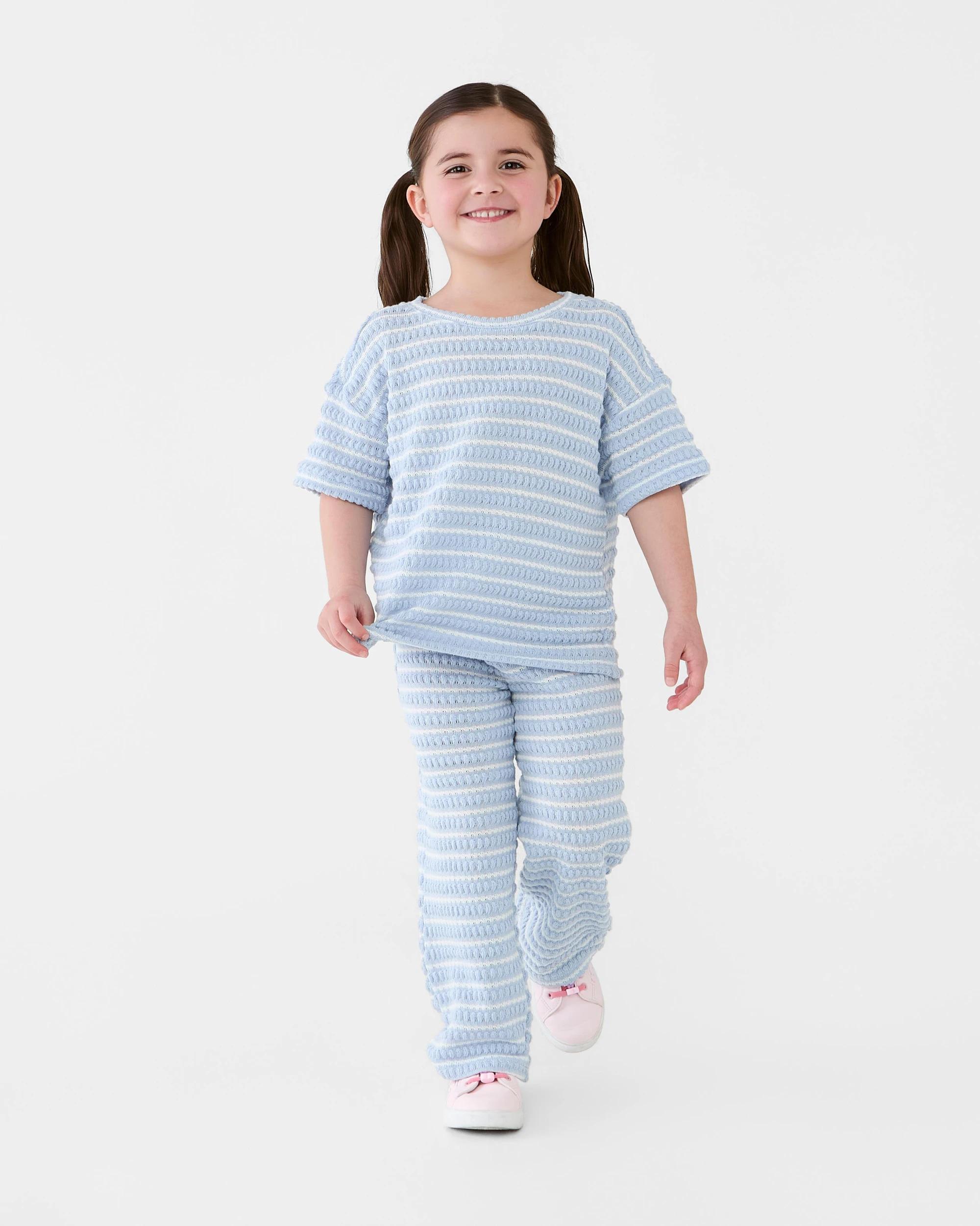 1 Oversized T-shirt and Pants Set Blu Stripe, 1 of 7