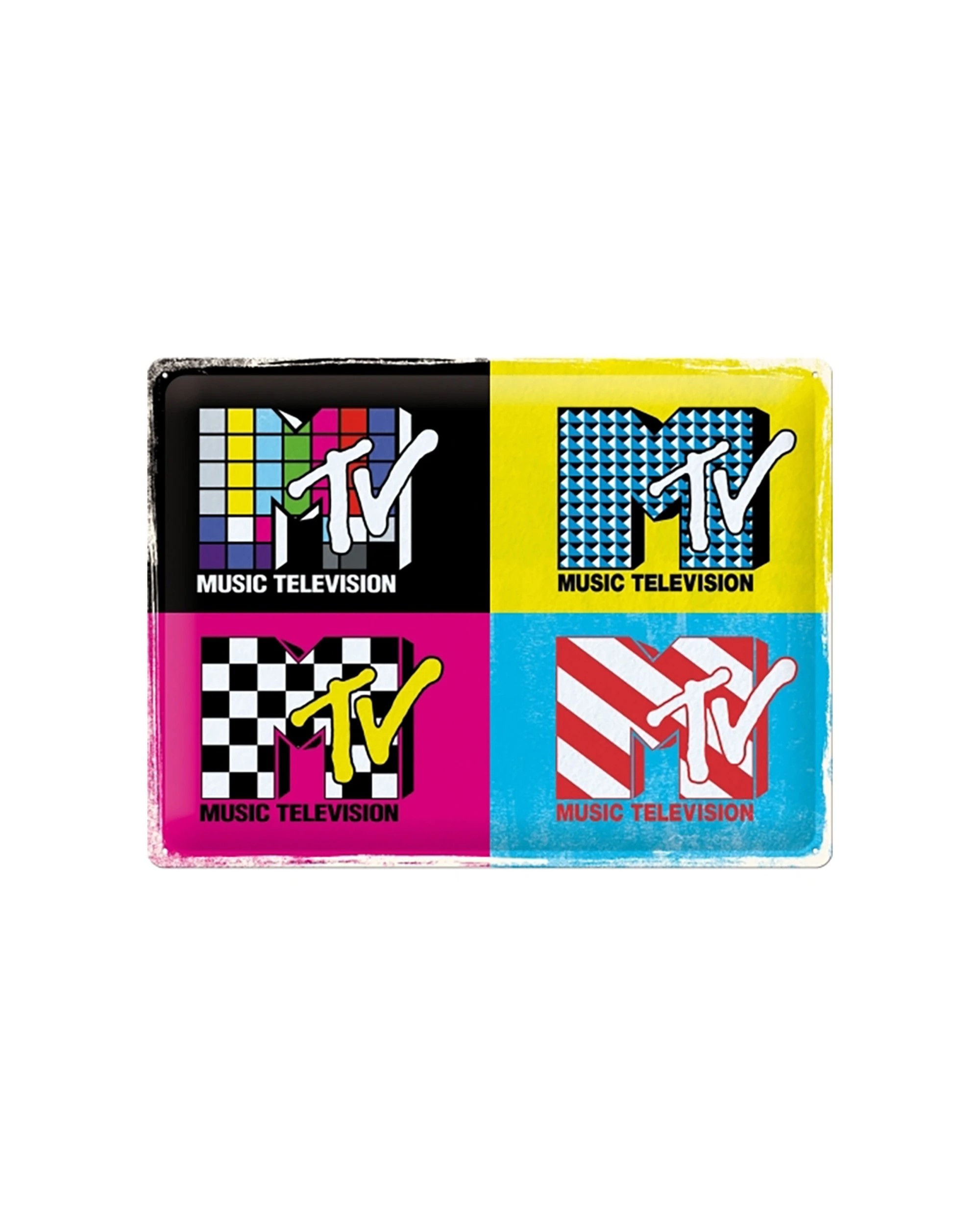 1 Nostalgic-Art Large 30x40cm Metal Wall Art Sign Plaque - MTV Logo Pop - Multi, 1 of 1