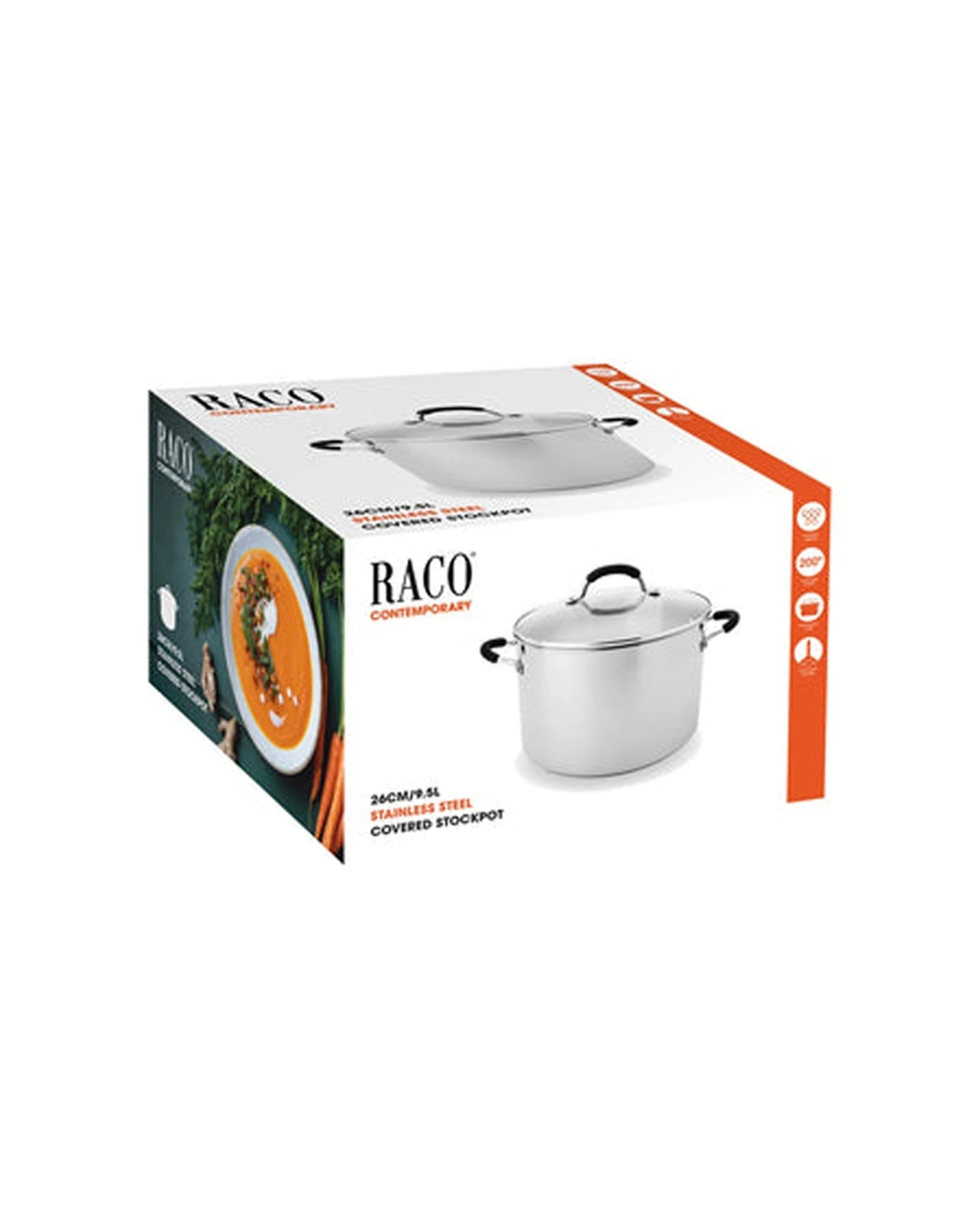 3 Raco 26cm Stainless Steel Non-Stick Covered Stockpot, 9.5 L - Silver, 3 of 3