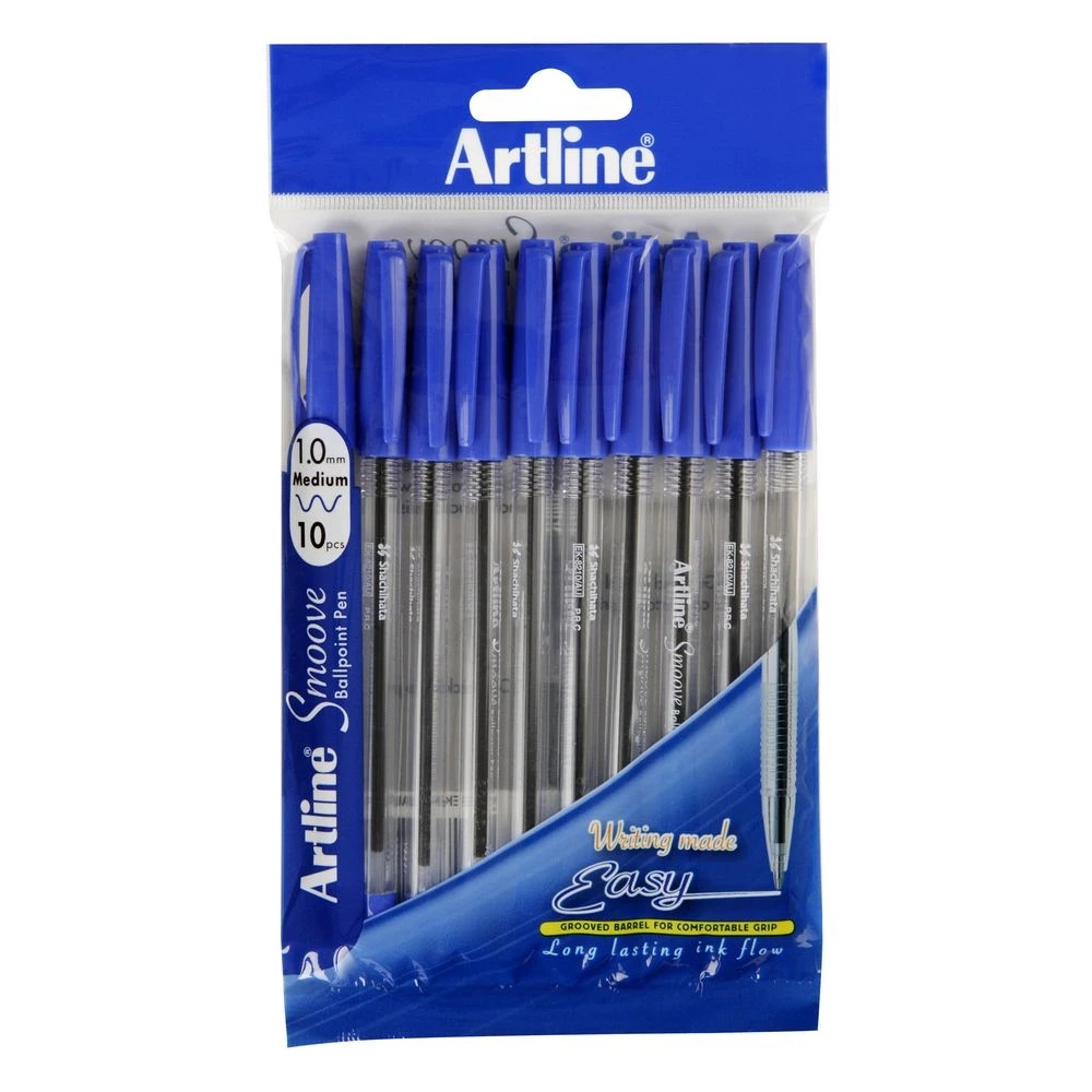 2 Artline Smoove Ballpoint Pens Blue 10 Pack, 2 of 3