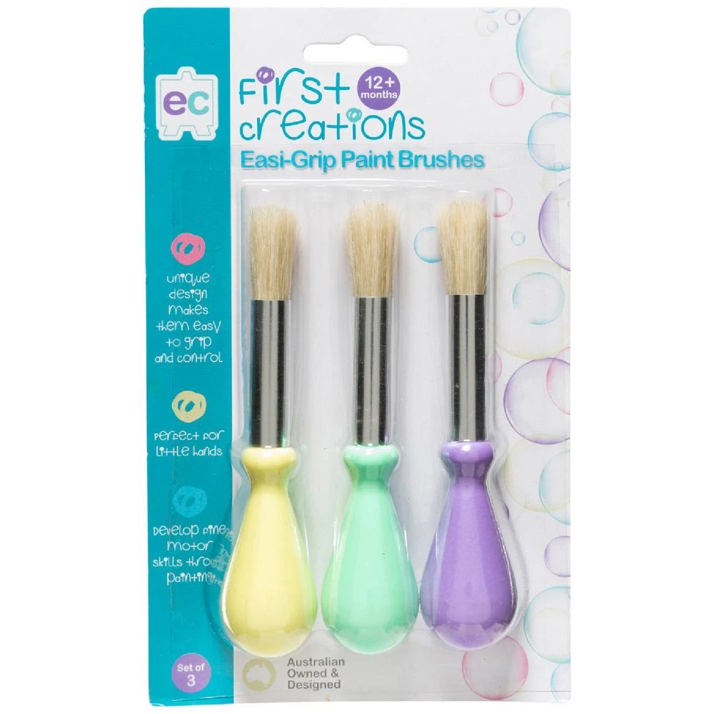1 First Creations Easi-Grip Paintbrushes Assorted 3 Pack, 1 of 4