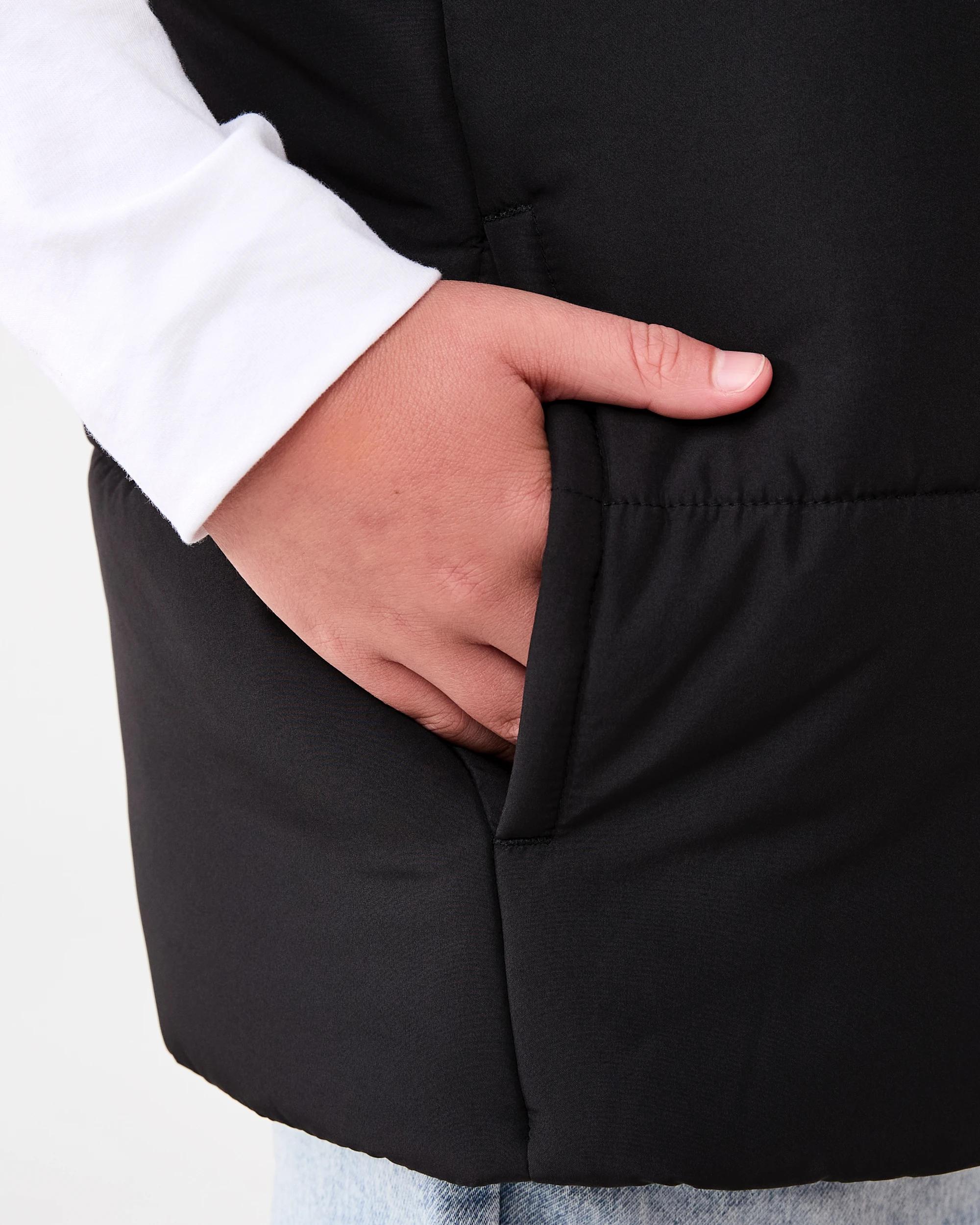 6 Basic Puffer Vest Black, 6 of 8