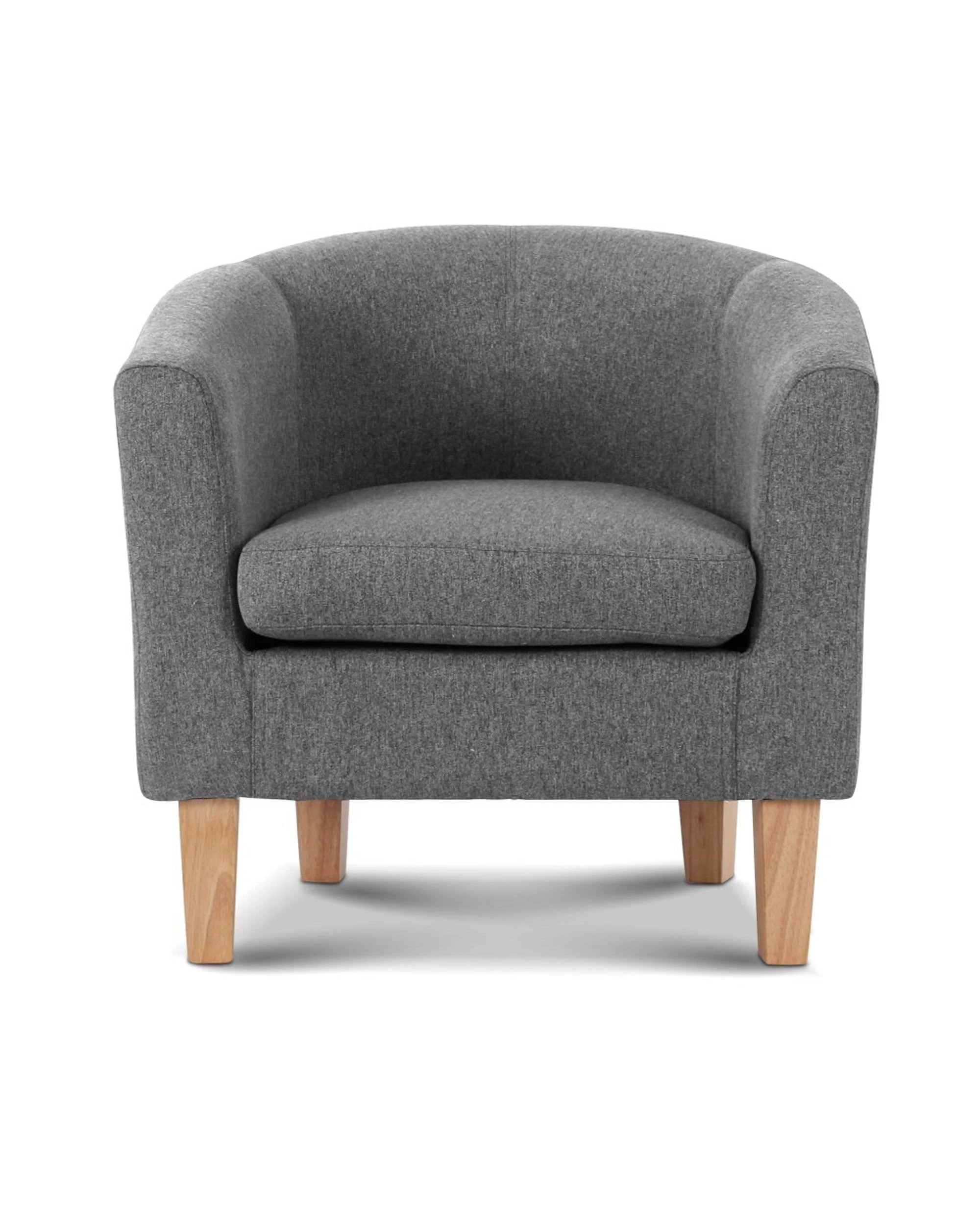 3 Artiss Armchair Lounge Chair Tub Accent Armchairs Fabric Sofa Chairs
 - Grey, 3 of 3