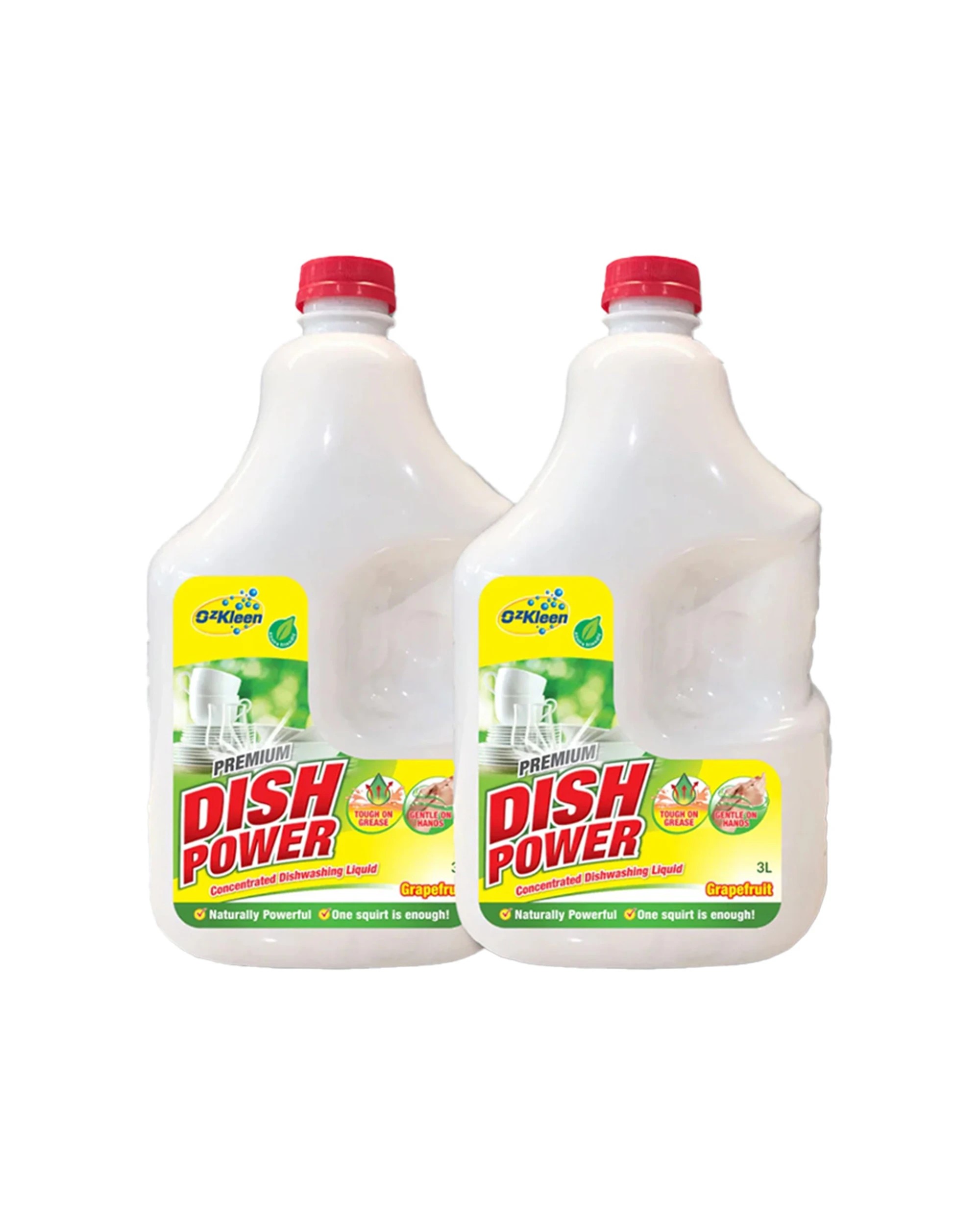 1 OzKleen 2 Pack Dish Power 3L Grapefruit Premium Dishwashing Liquid - White, 1 of 1