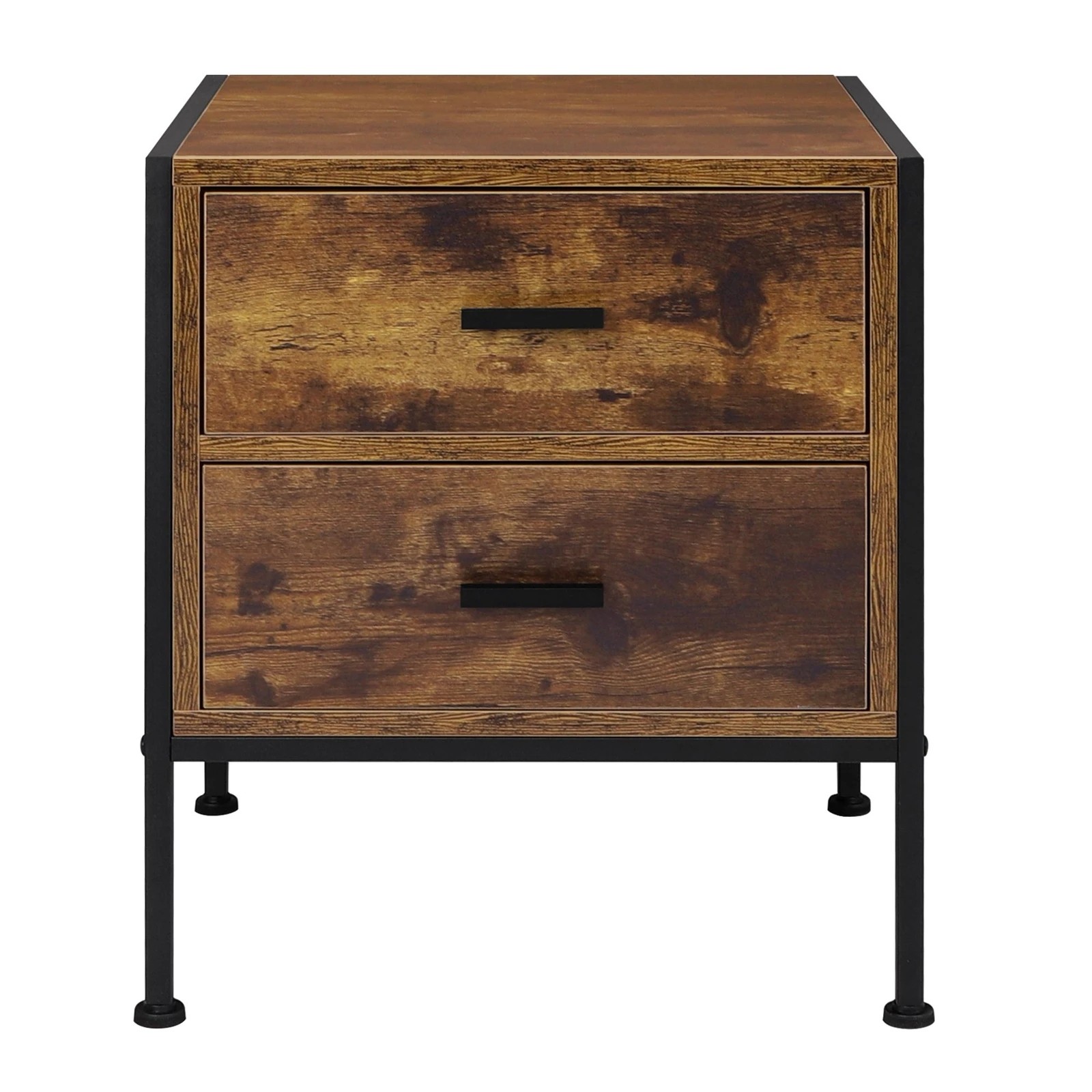7 Alfordson 2x Bedside Table Retro Nightstand 2 Drawers - Oak, 7 of 10