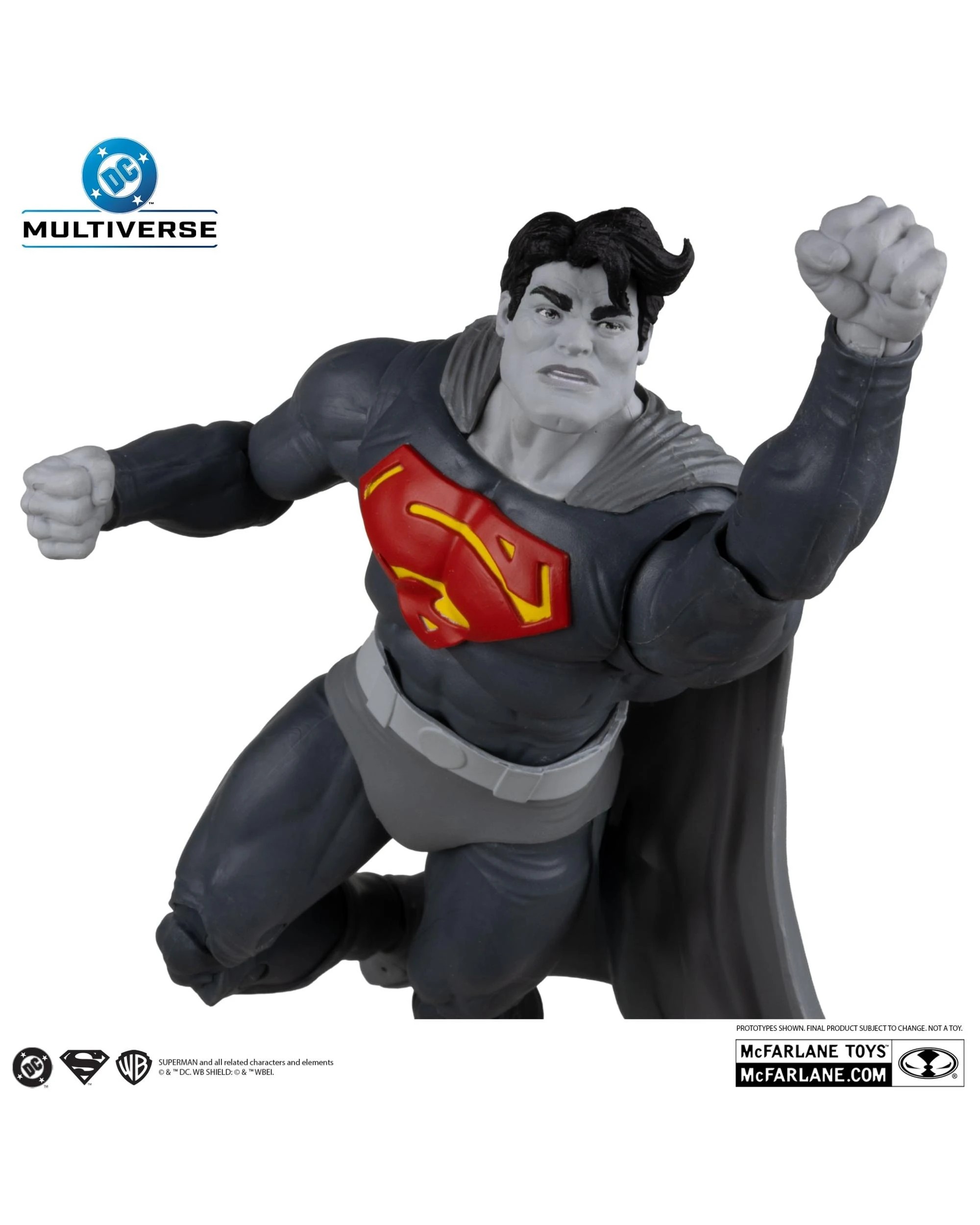 4 DC Multiverse Gold Label Superman Dark Knight Returns Black and White Accent Edition 7 inch Action Figure, 4 of 10