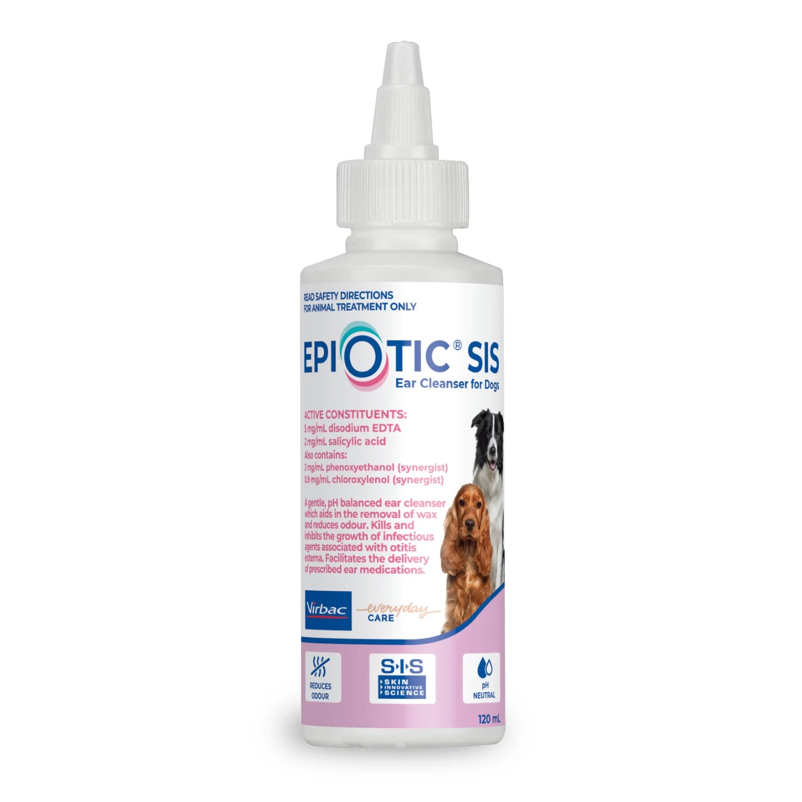 1 Virbac Epi Otic Sis Ear Cleanser For Dogs - 120ml, 1 of 2