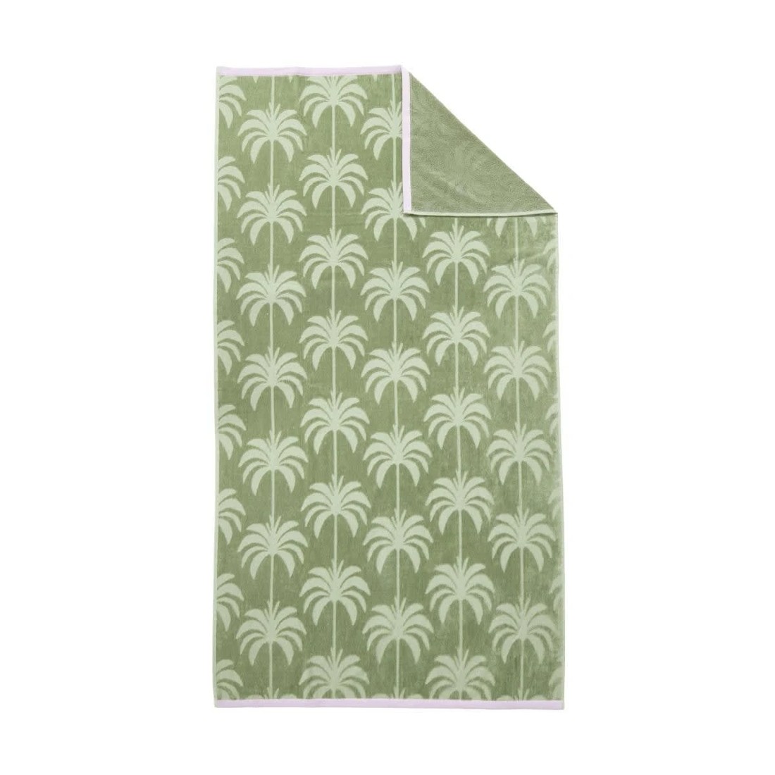 4 Palm Cotton Beach Towel - Seagrass, 4 of 6