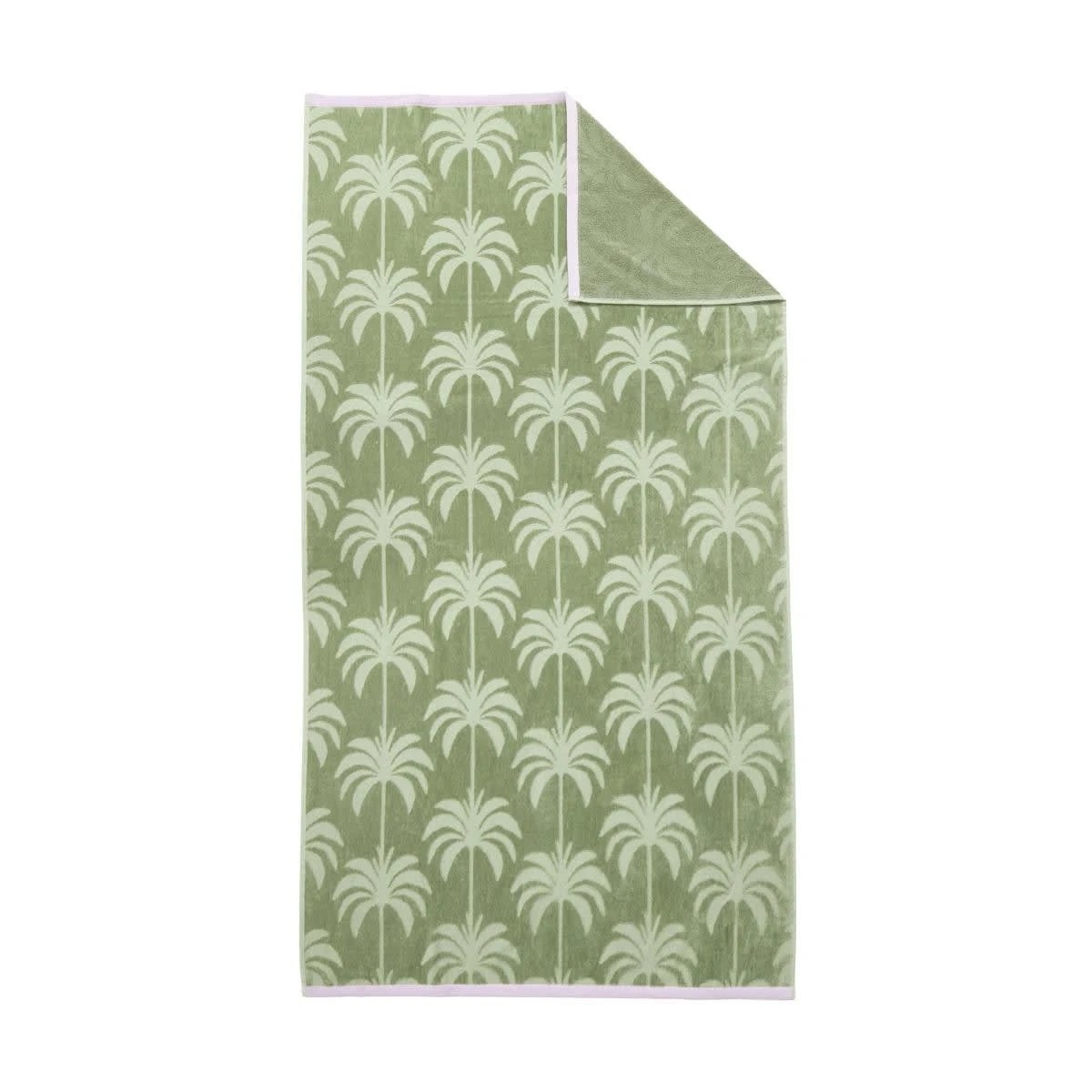 4 Palm Cotton Beach Towel - Seagrass, 4 of 6