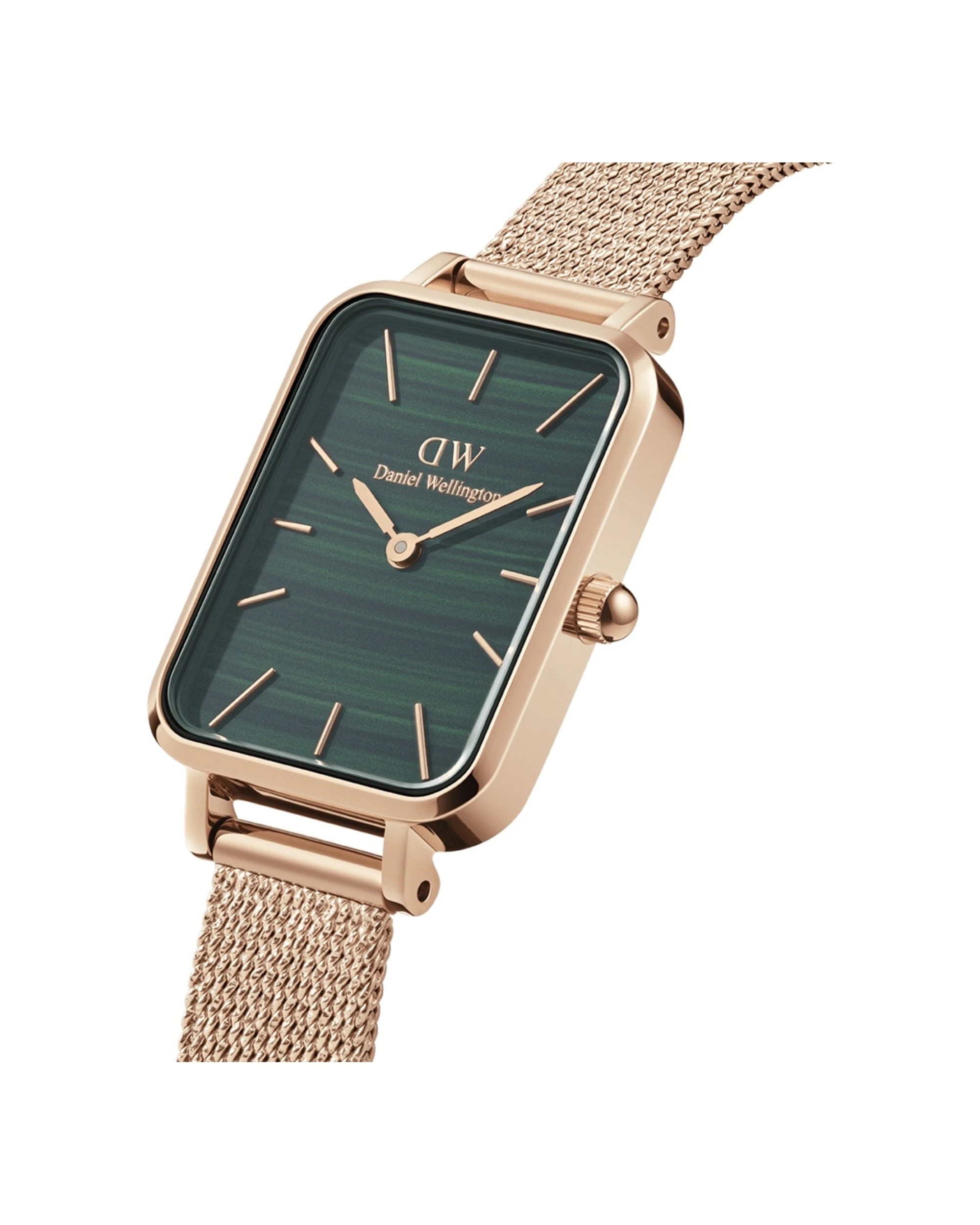 2 Daniel Wellington Quadro 20x26mm Rose Gold Stainless Steel Green Dial Watch, 2 of 4